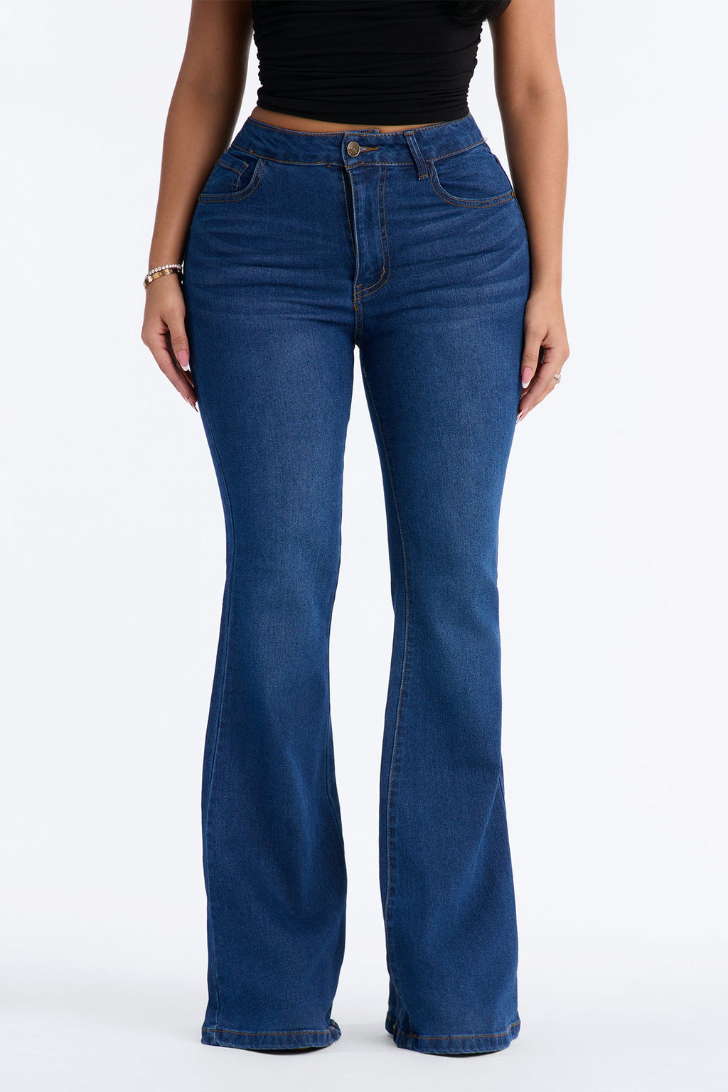 Daydreaming High Rise Stretch Flare Leg Jeans - Dark Wash