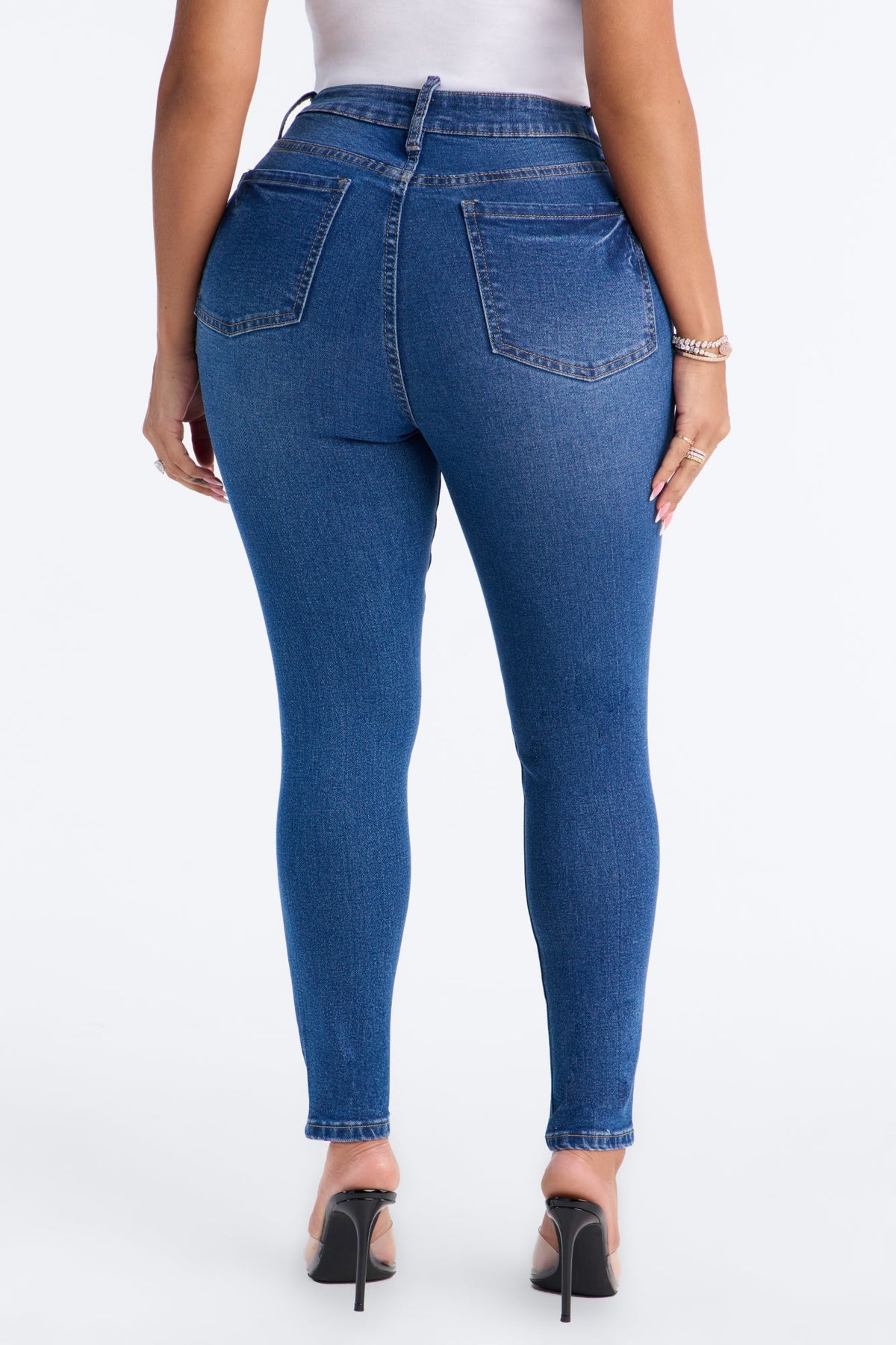 Simply You High Rise Stretch Skinny Jeans - Dark Wash