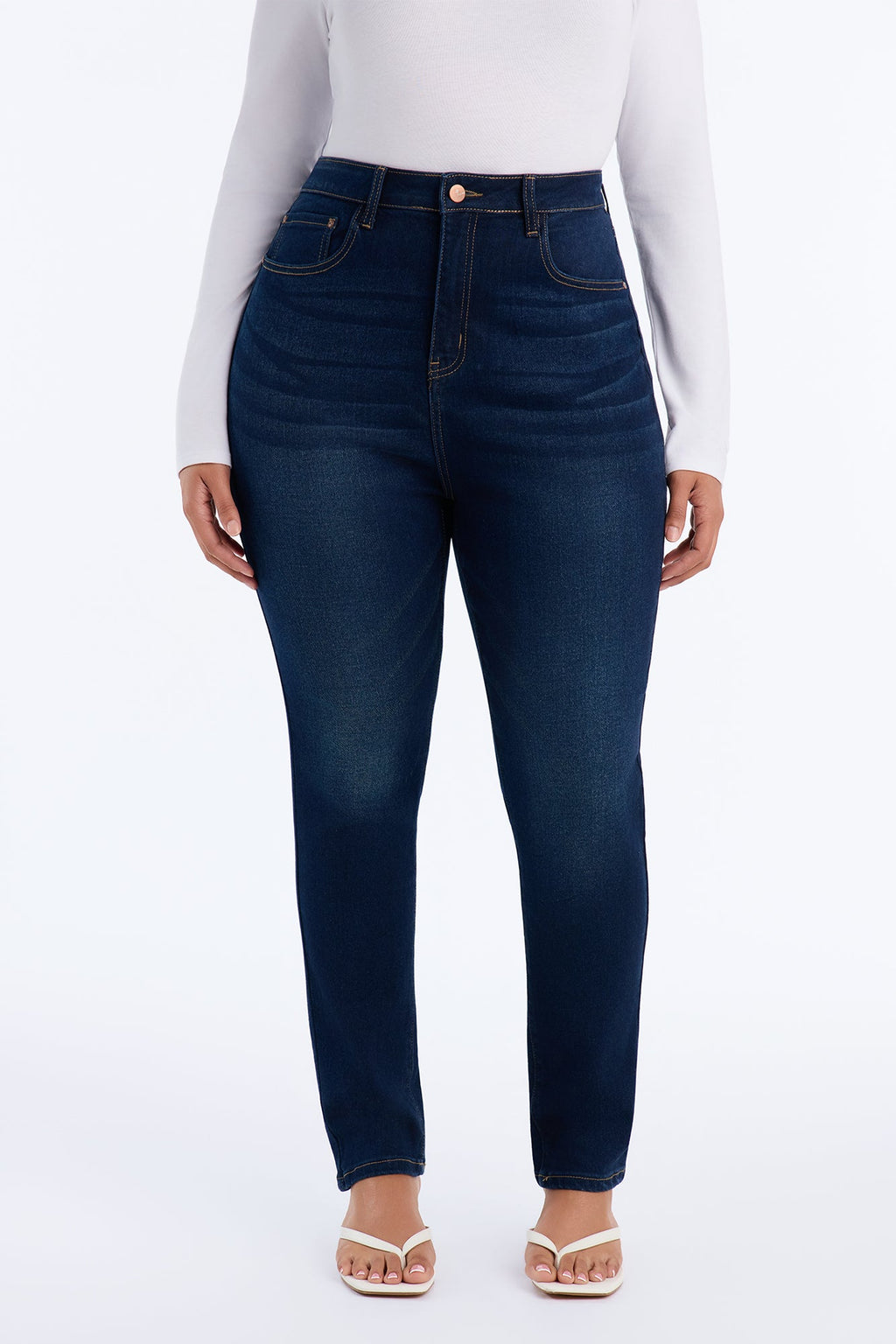 Simply You High Rise Stretch Skinny Jeans - Dark Wash