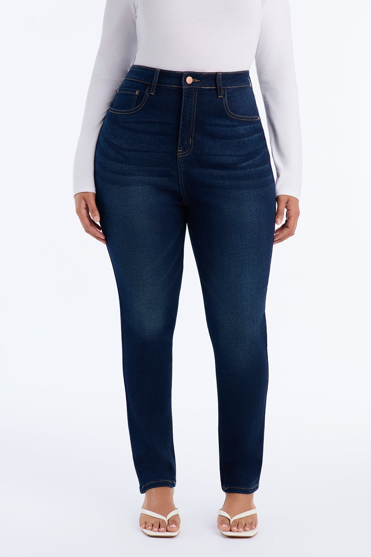 Simply You High Rise Stretch Skinny Jeans - Dark Wash