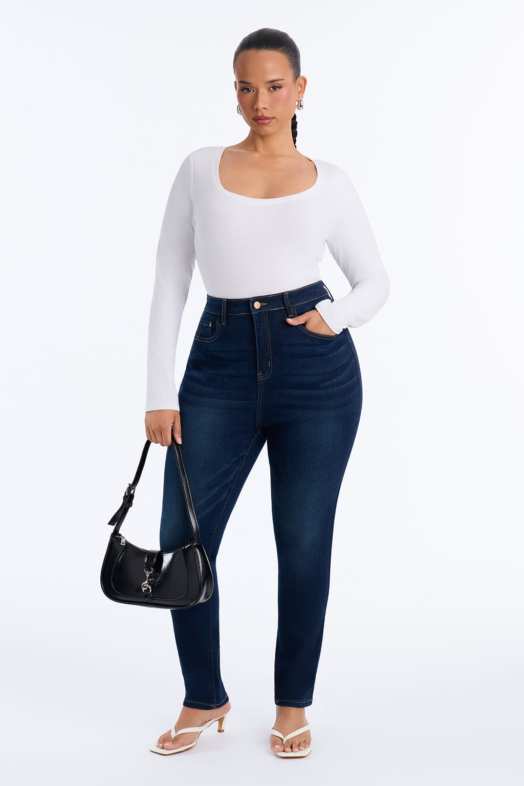 Simply You High Rise Stretch Skinny Jeans - Dark Wash
