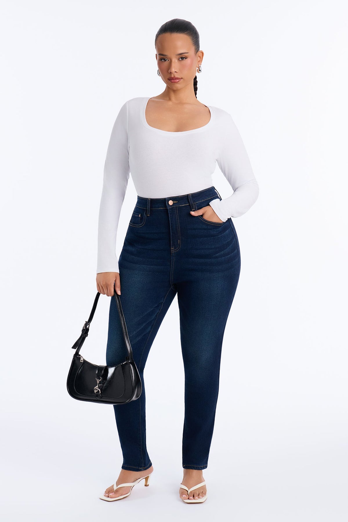 Simply You High Rise Stretch Skinny Jeans - Dark Wash