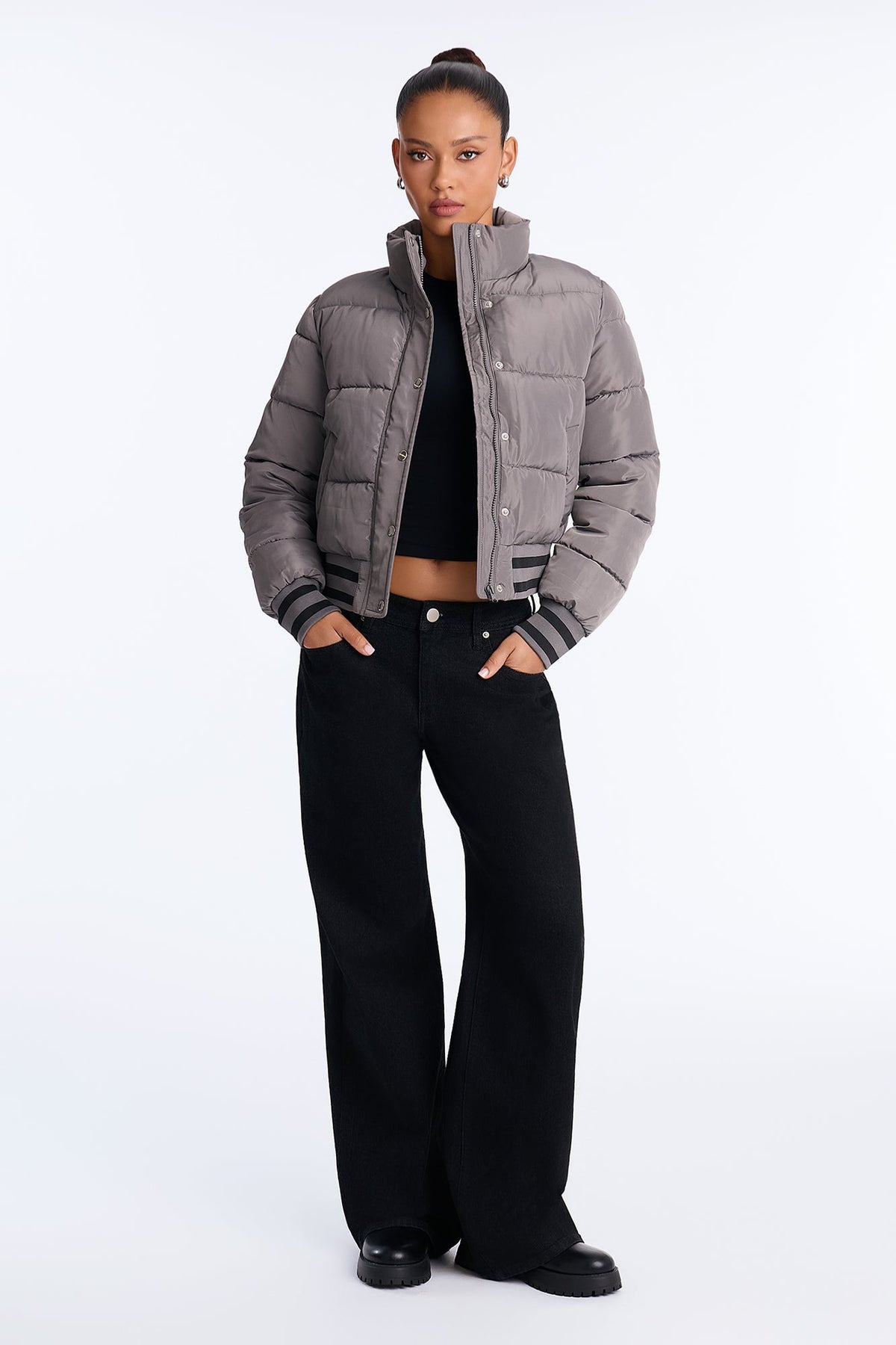 Mrs. Jackson Puffer Jacket - Charcoal