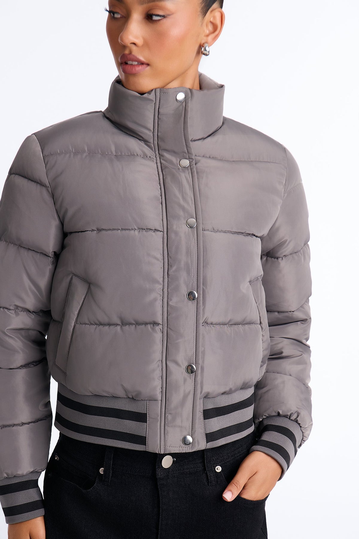 Mrs. Jackson Puffer Jacket - Charcoal