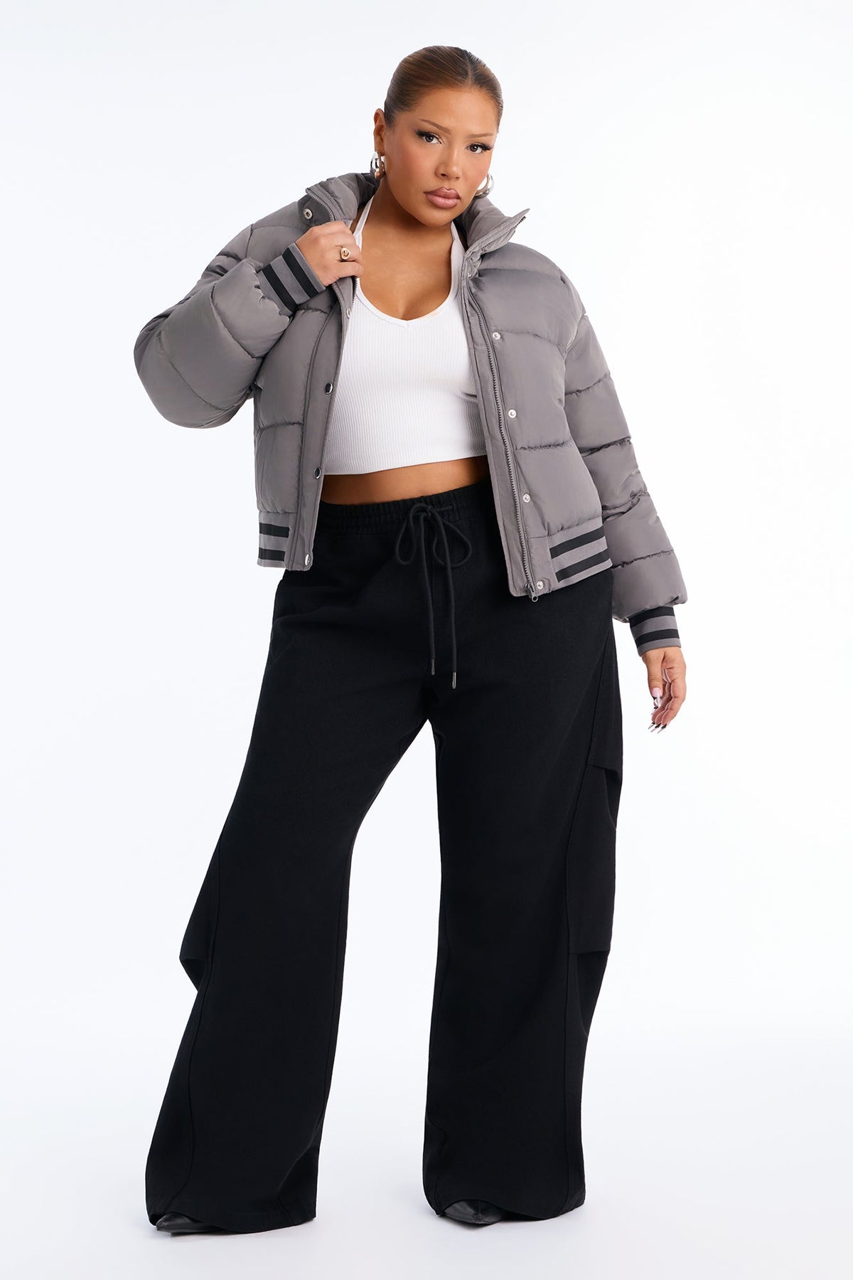 Mrs. Jackson Puffer Jacket - Charcoal