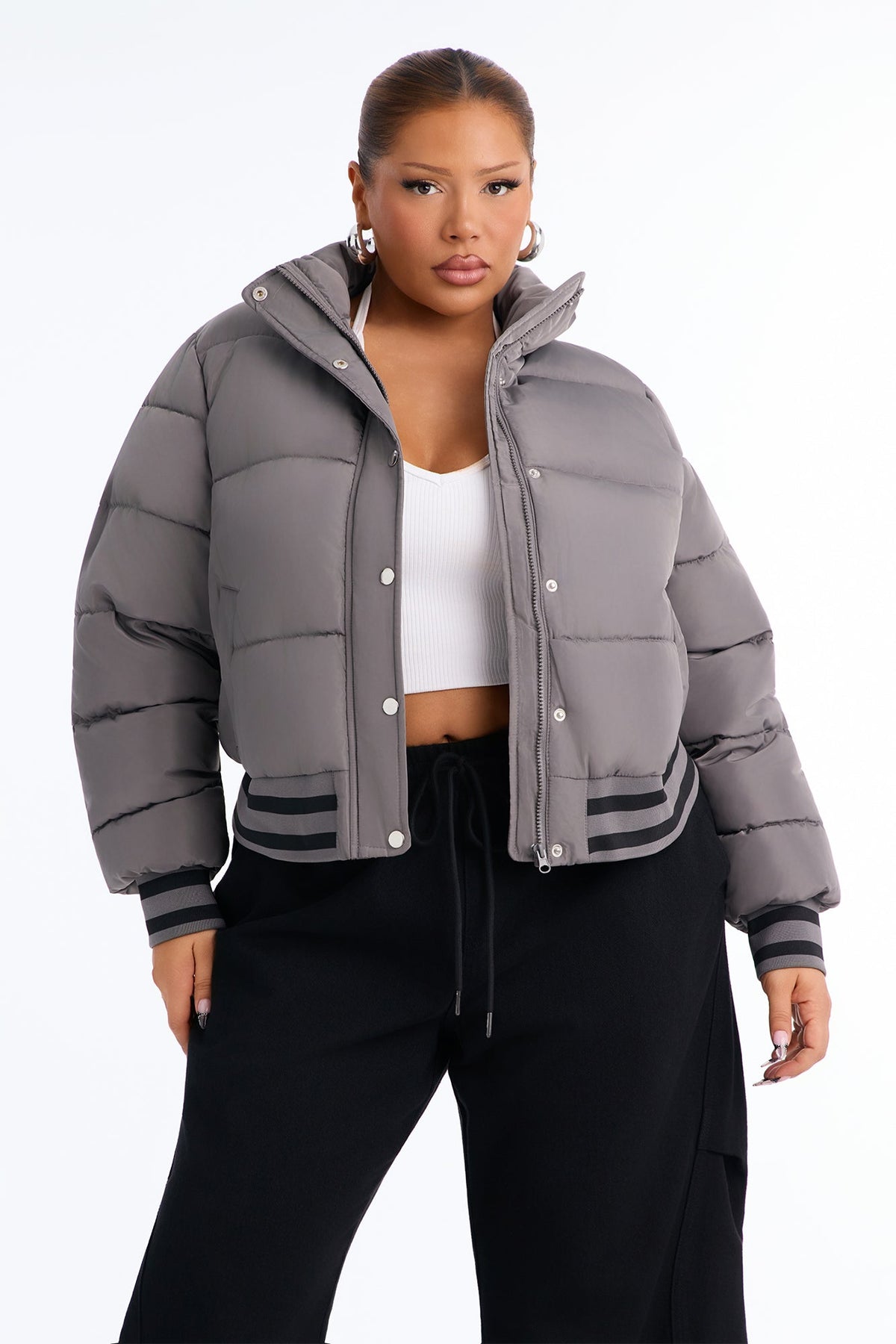 Mrs. Jackson Puffer Jacket - Charcoal