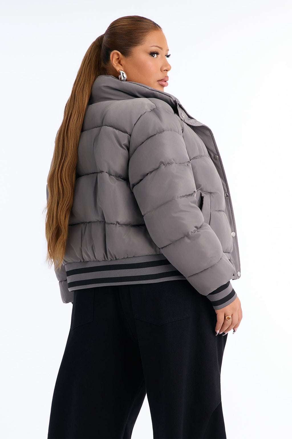 Mrs. Jackson Puffer Jacket - Charcoal