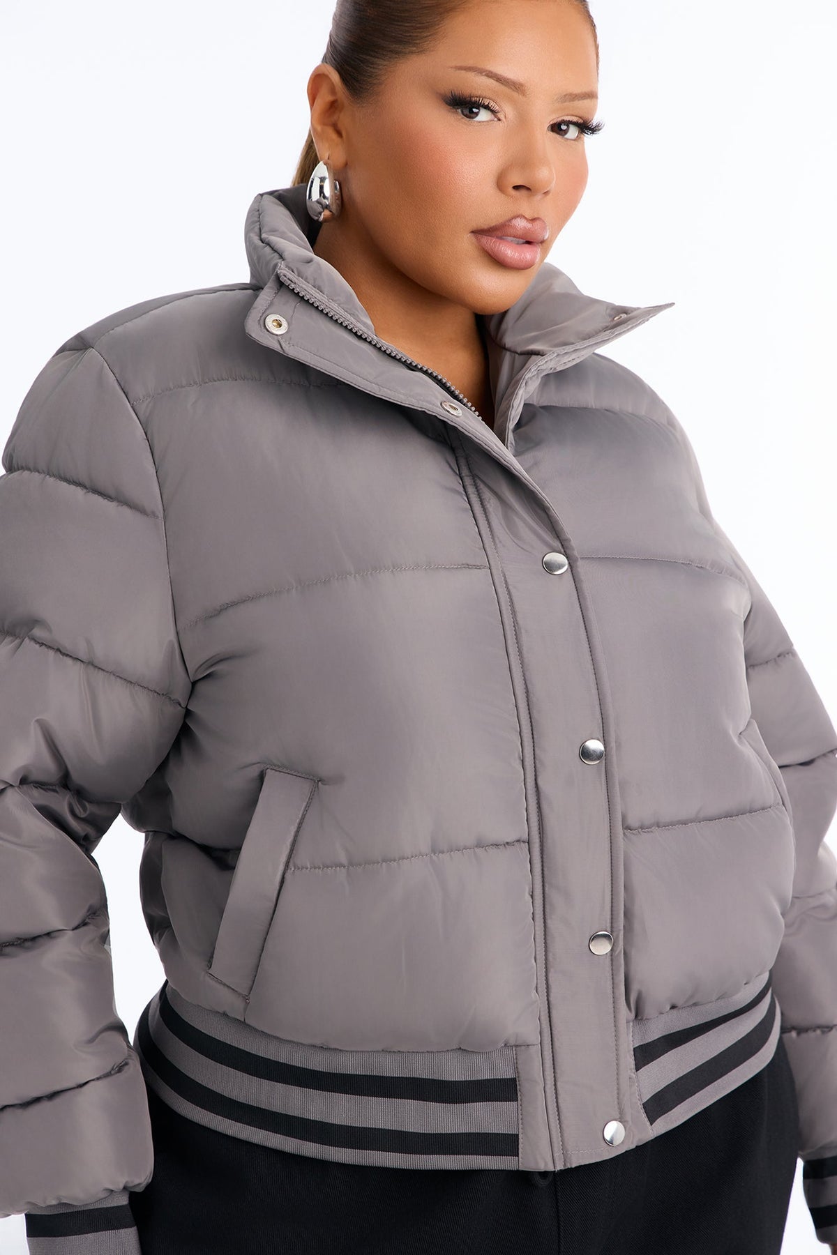 Mrs. Jackson Puffer Jacket - Charcoal