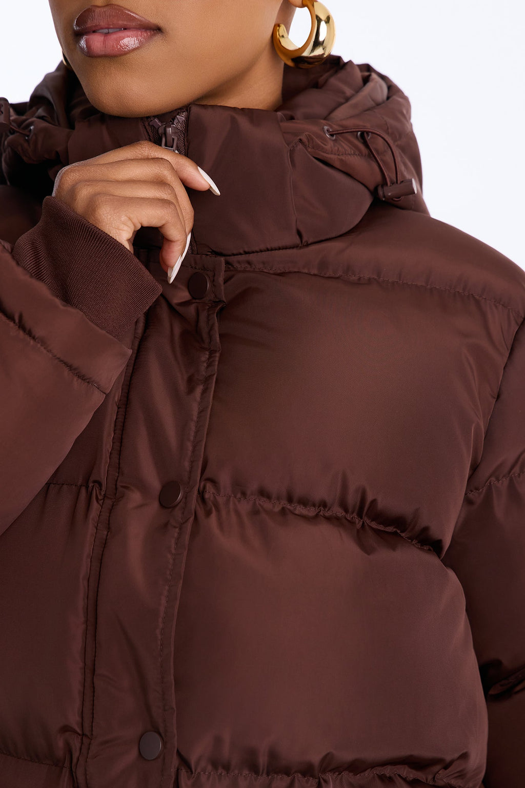 Speak My Mind Puffer Jacket - Chocolate