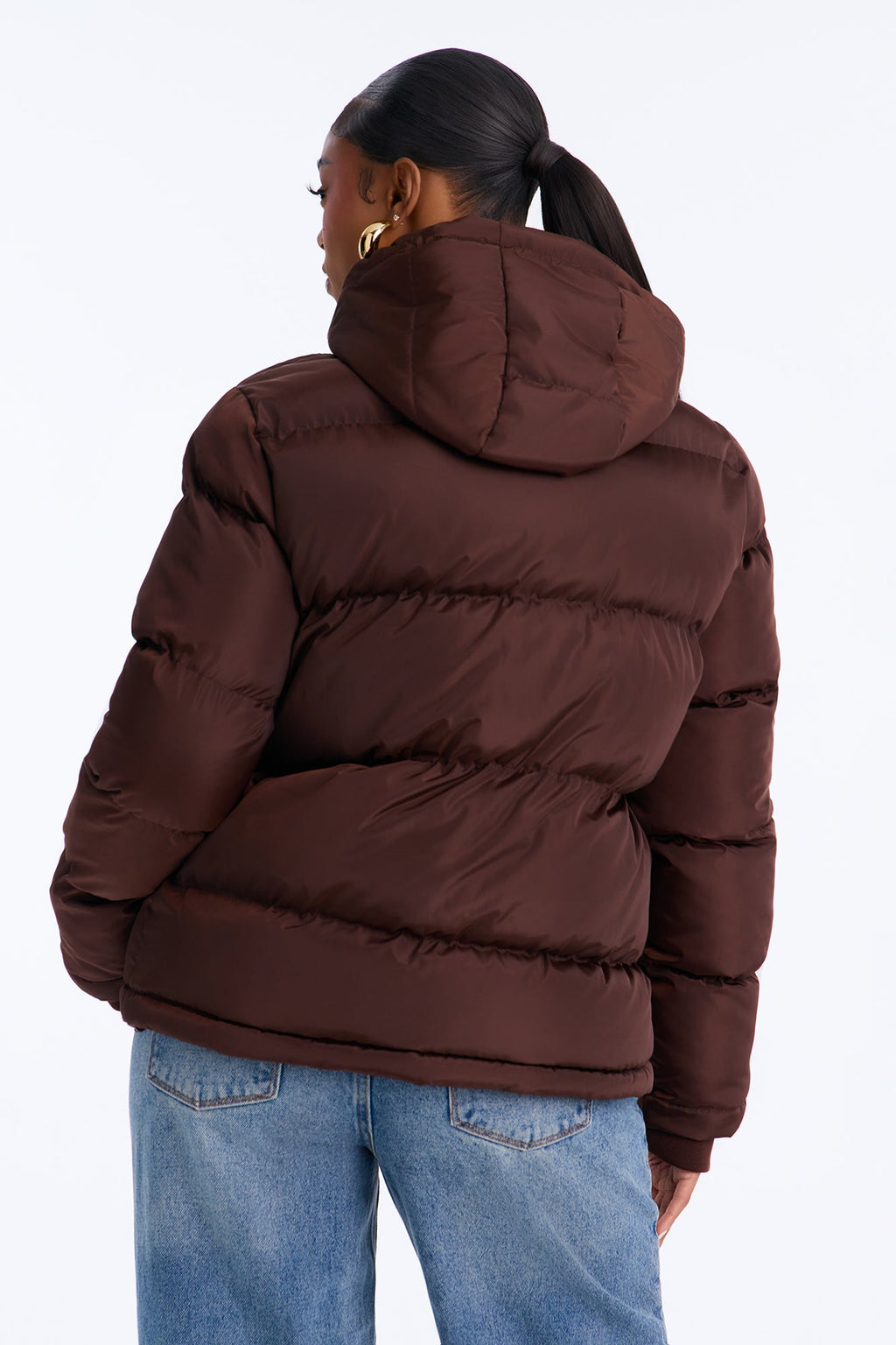 Speak My Mind Puffer Jacket - Chocolate