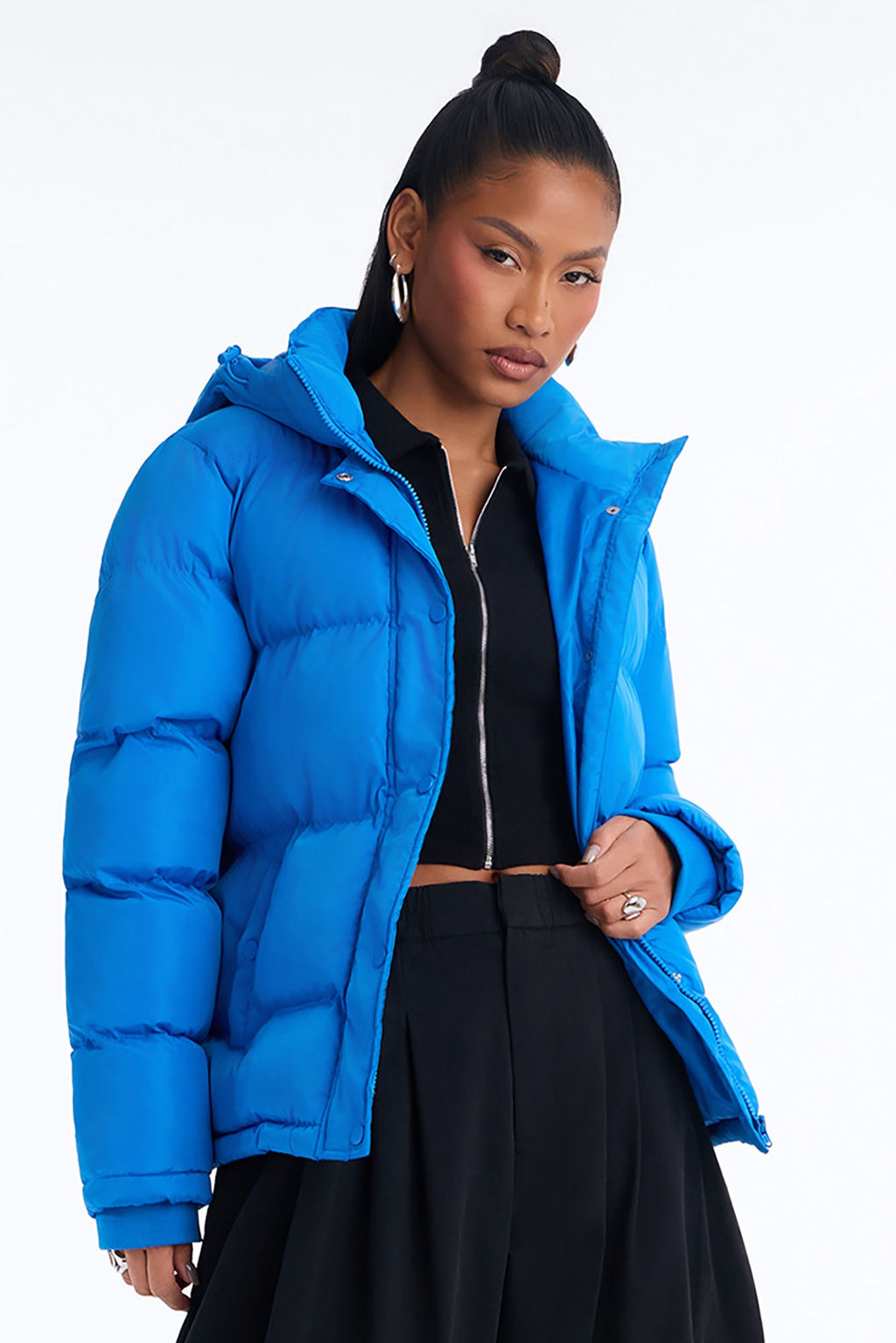 Speak My Mind Puffer Jacket - Royal