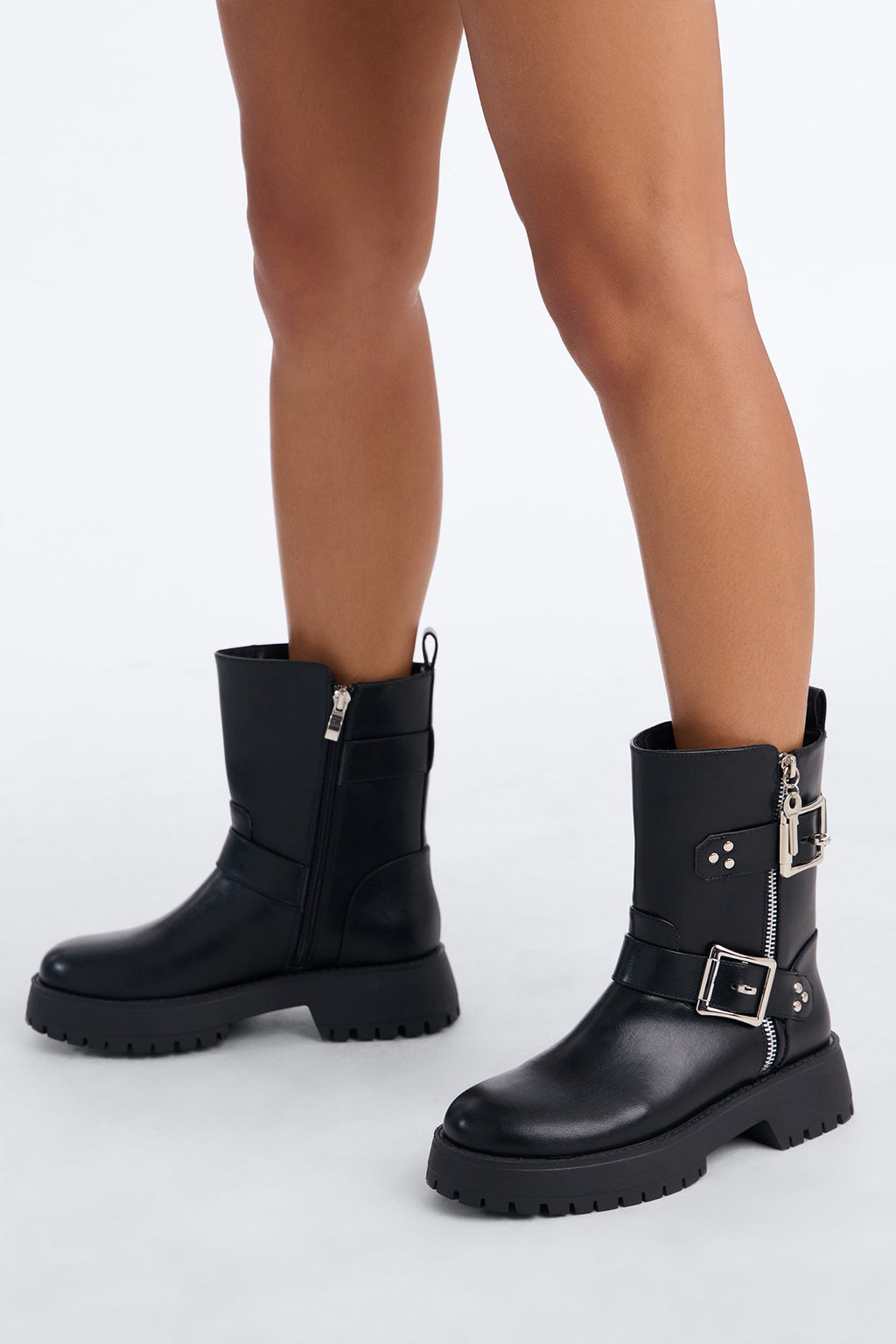 Open Up Platform Booties - Black