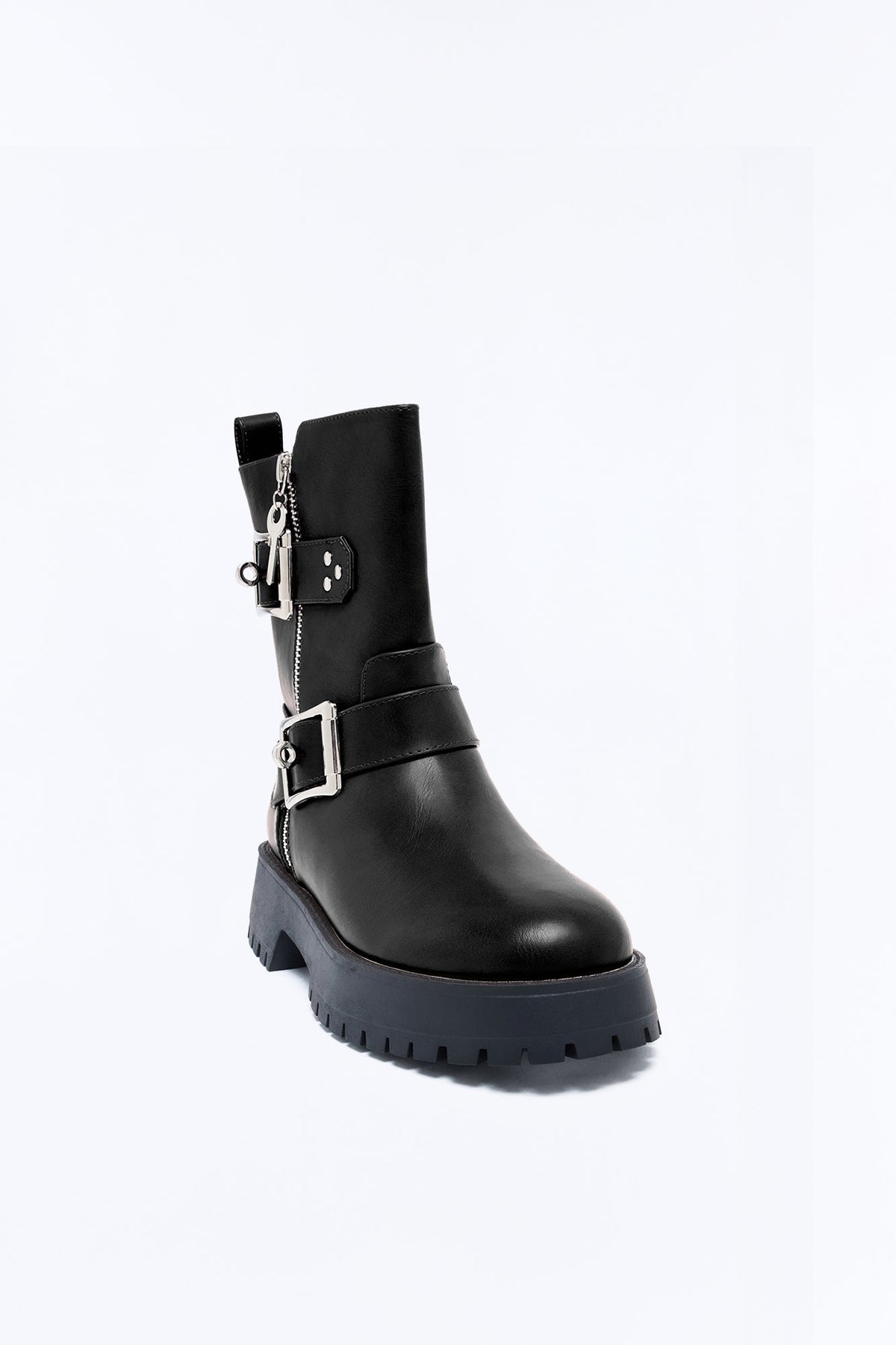 Open Up Platform Booties - Black