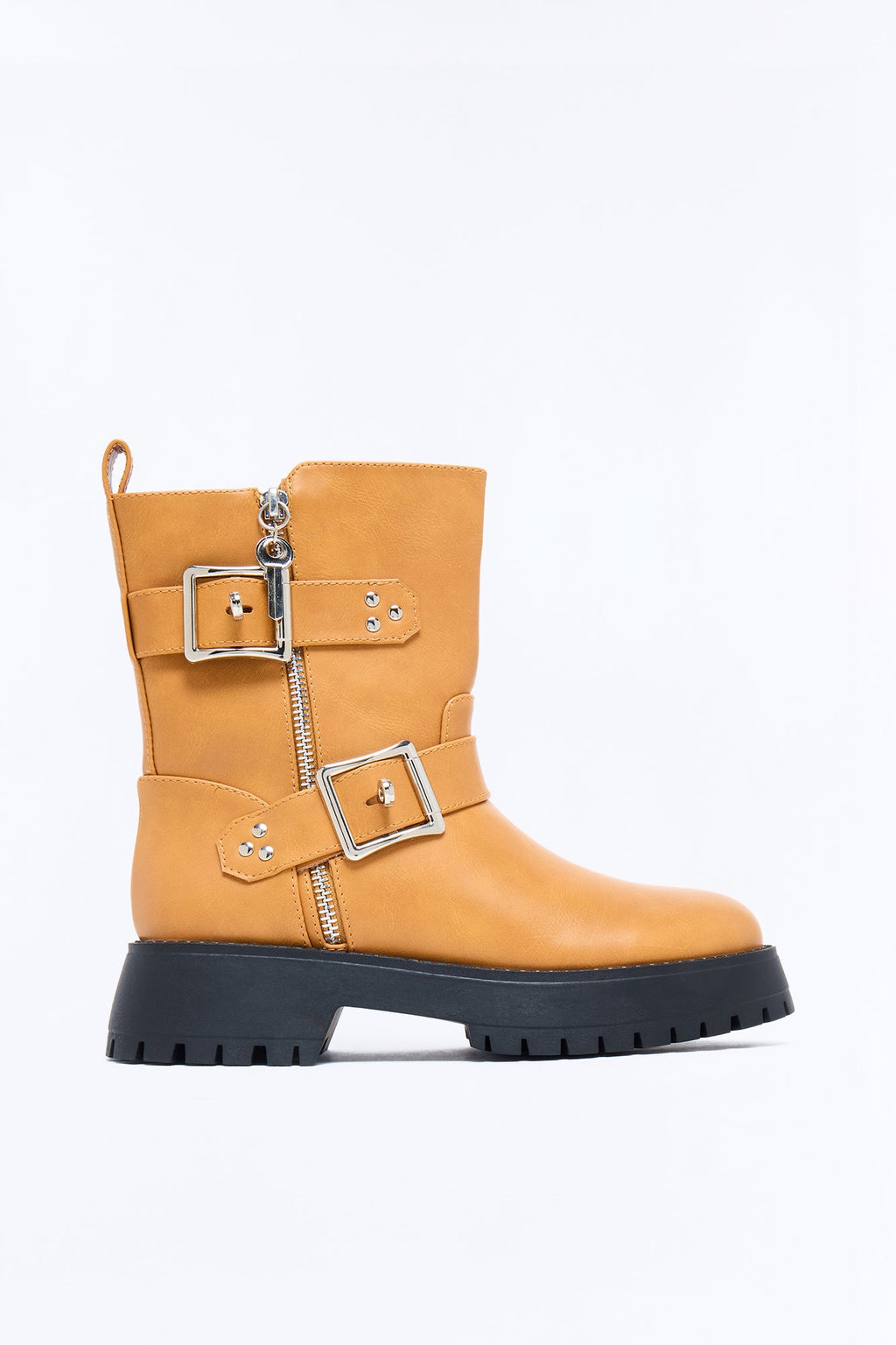 Open Up Platform Booties - Tan