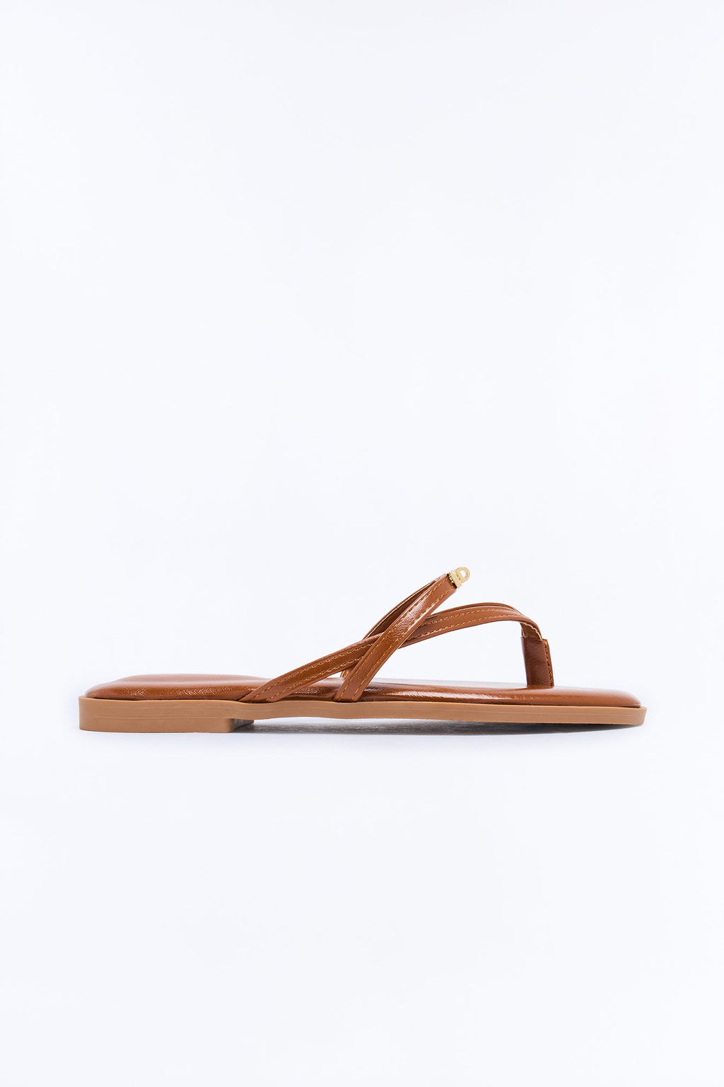 Keep Me Close Thong Flat Sandals - Cognac