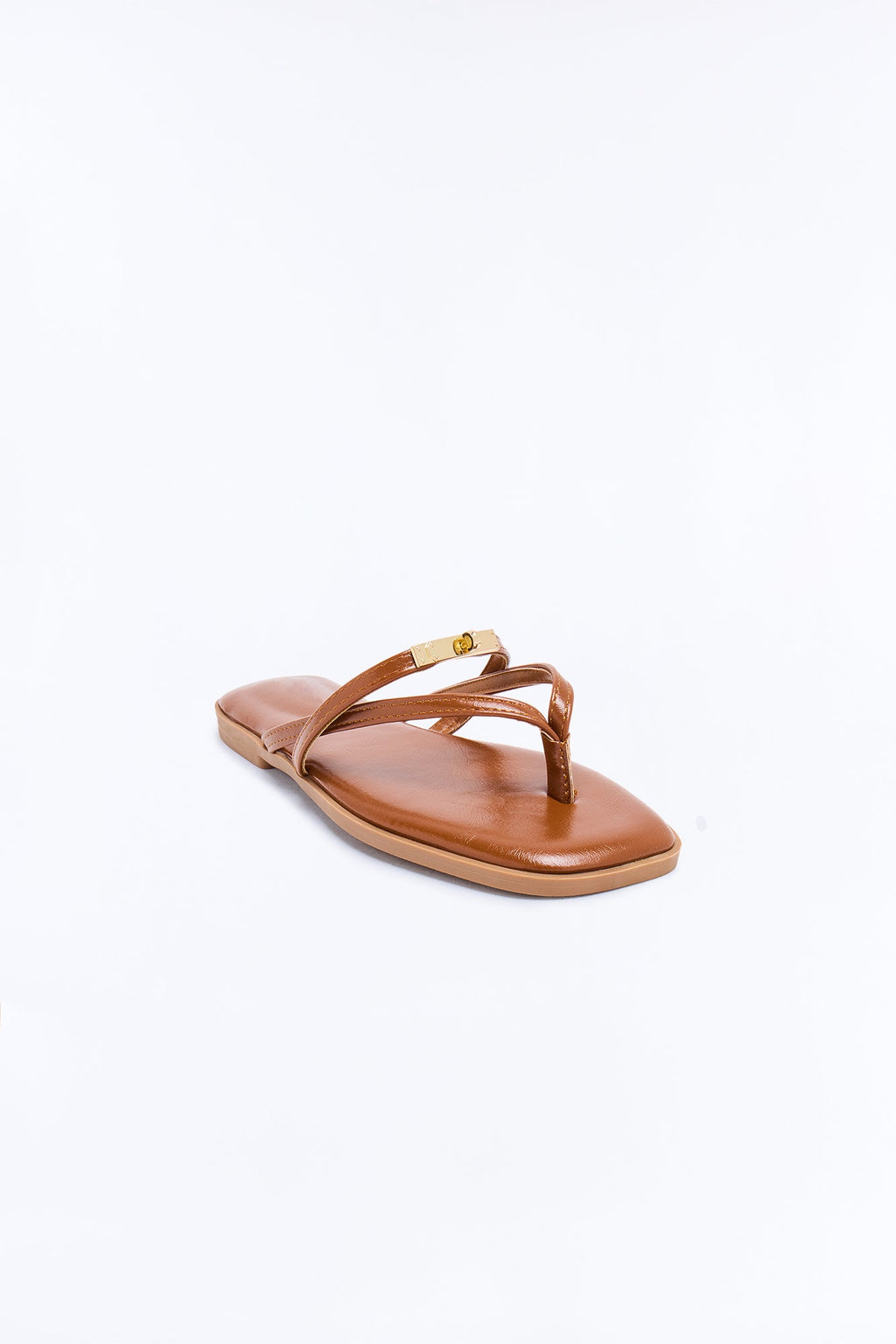 Keep Me Close Thong Flat Sandals - Cognac