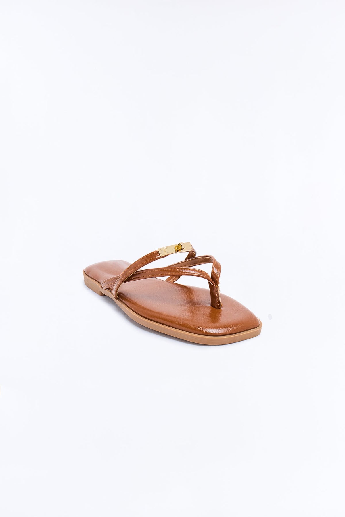 Keep Me Close Thong Flat Sandals - Cognac