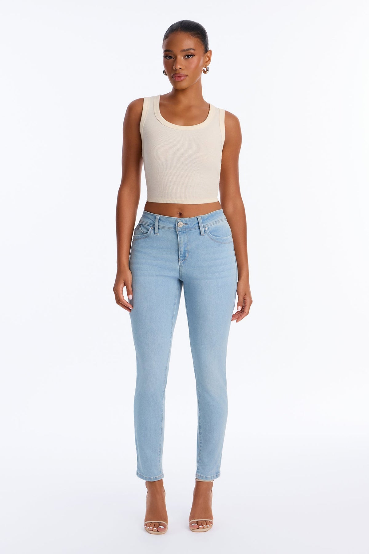 Shape Shift Booty Lifter Stretch Skinny Jeans - Light Wash