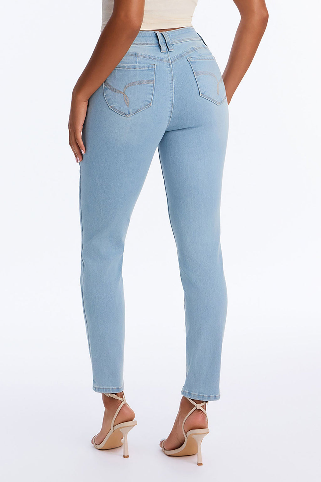 Shape Shift Booty Lifter Stretch Skinny Jeans - Light Wash