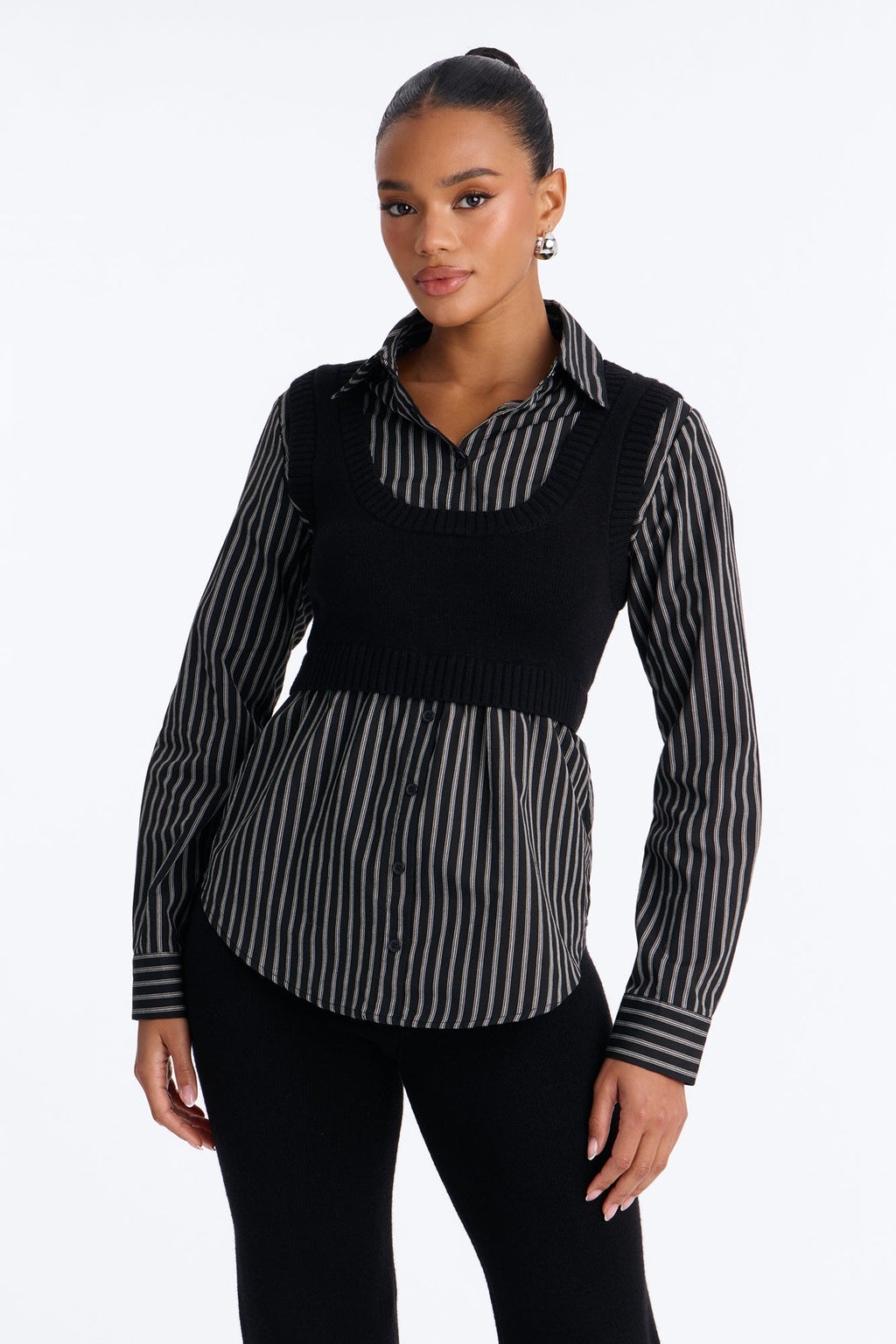 Take Notes Sweater Pant Set - Black