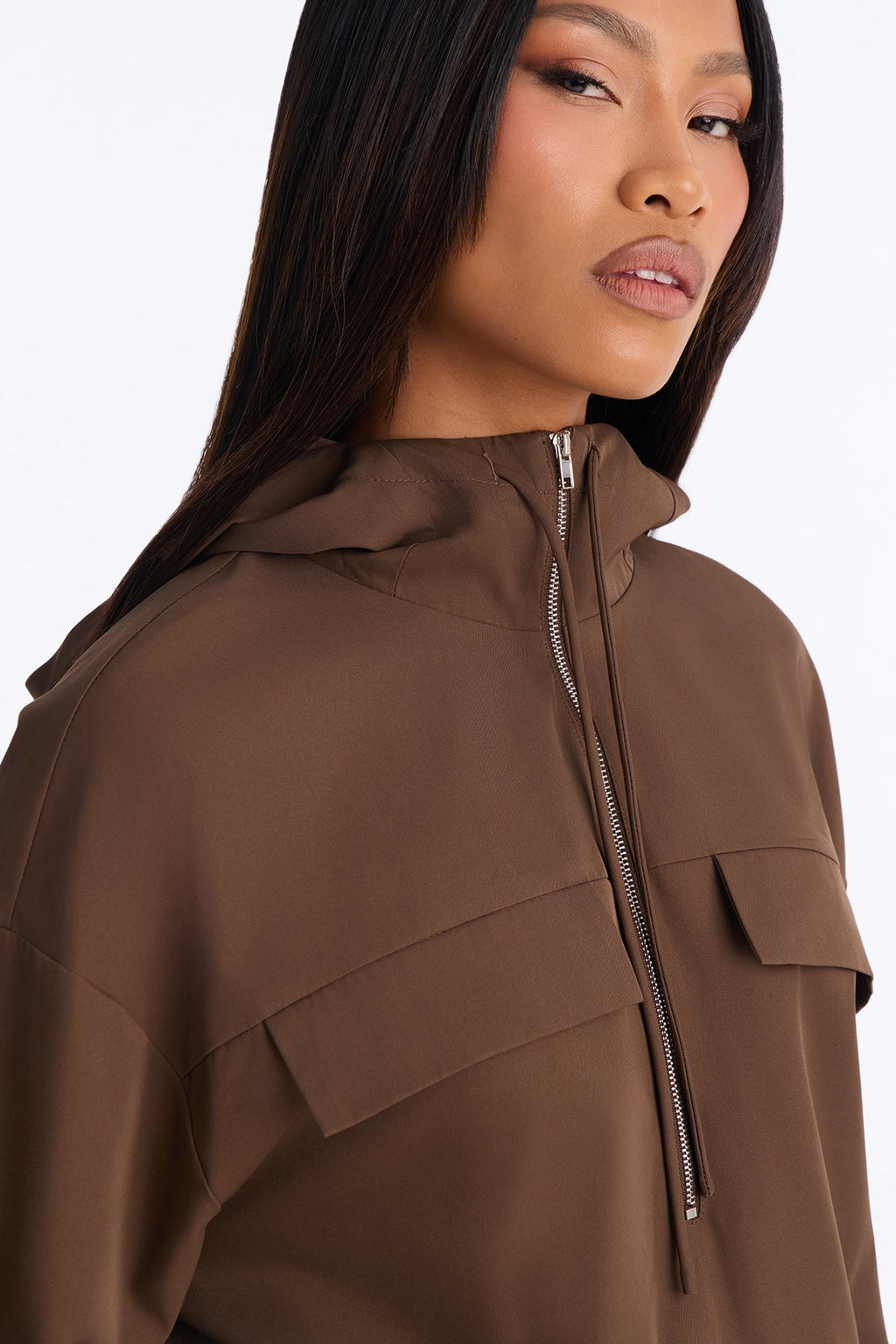 Take Notes Hooded Mini Dress - Chocolate