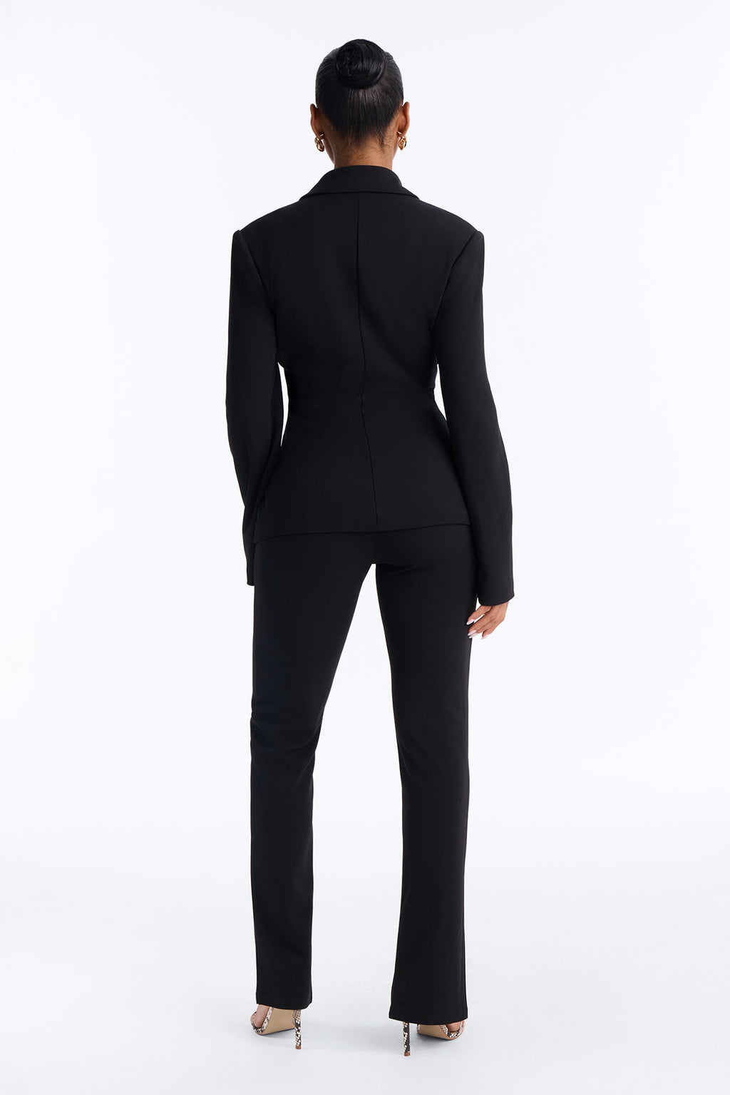 Samantha Ruched Pant Set - Black