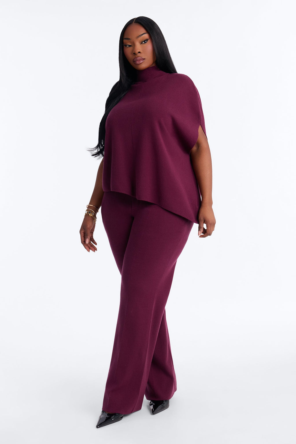 Emmaline Knit Pant Set - Plum