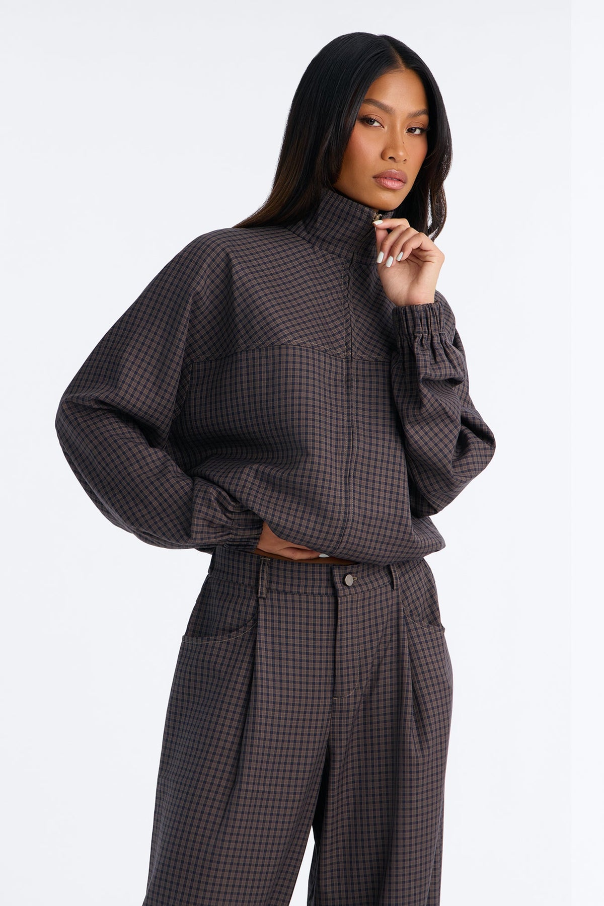 Sutton Plaid Pant Set - Navy/combo