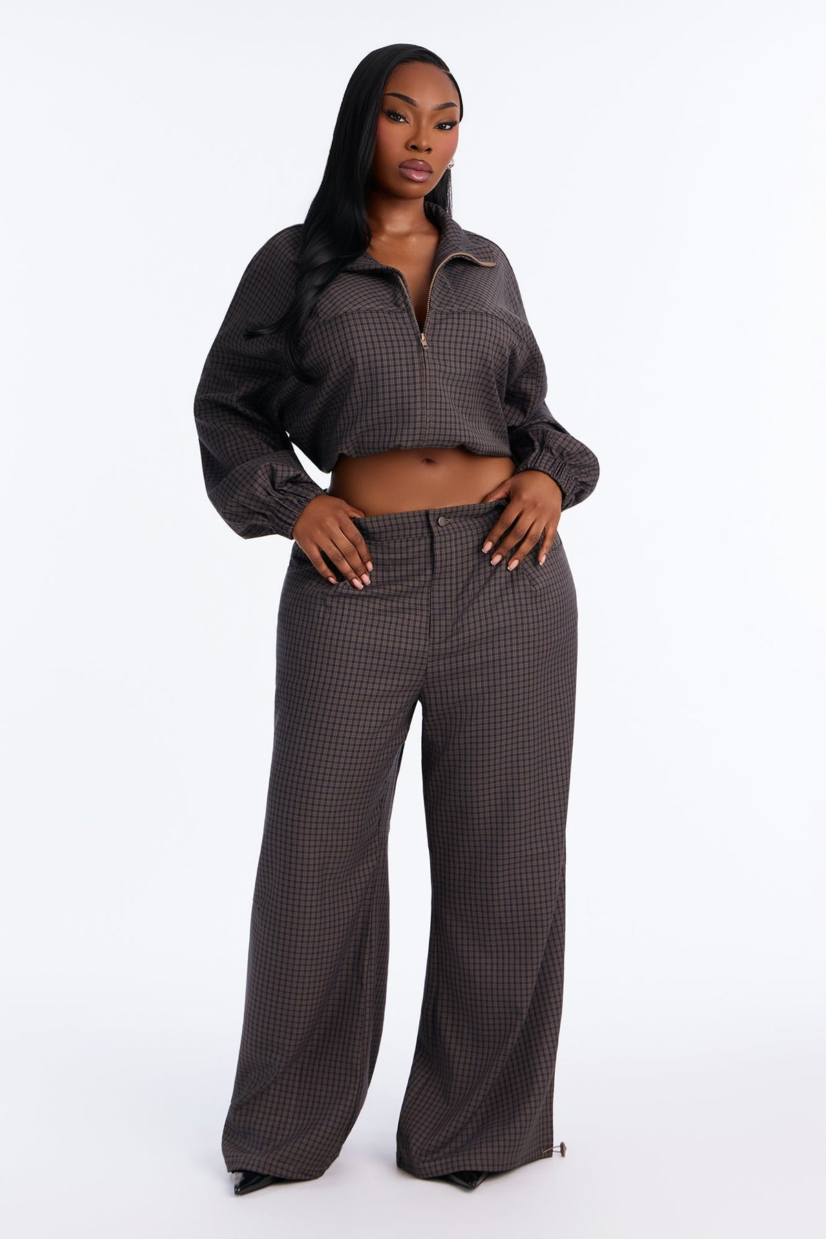 Sutton Plaid Pant Set - Navy/combo