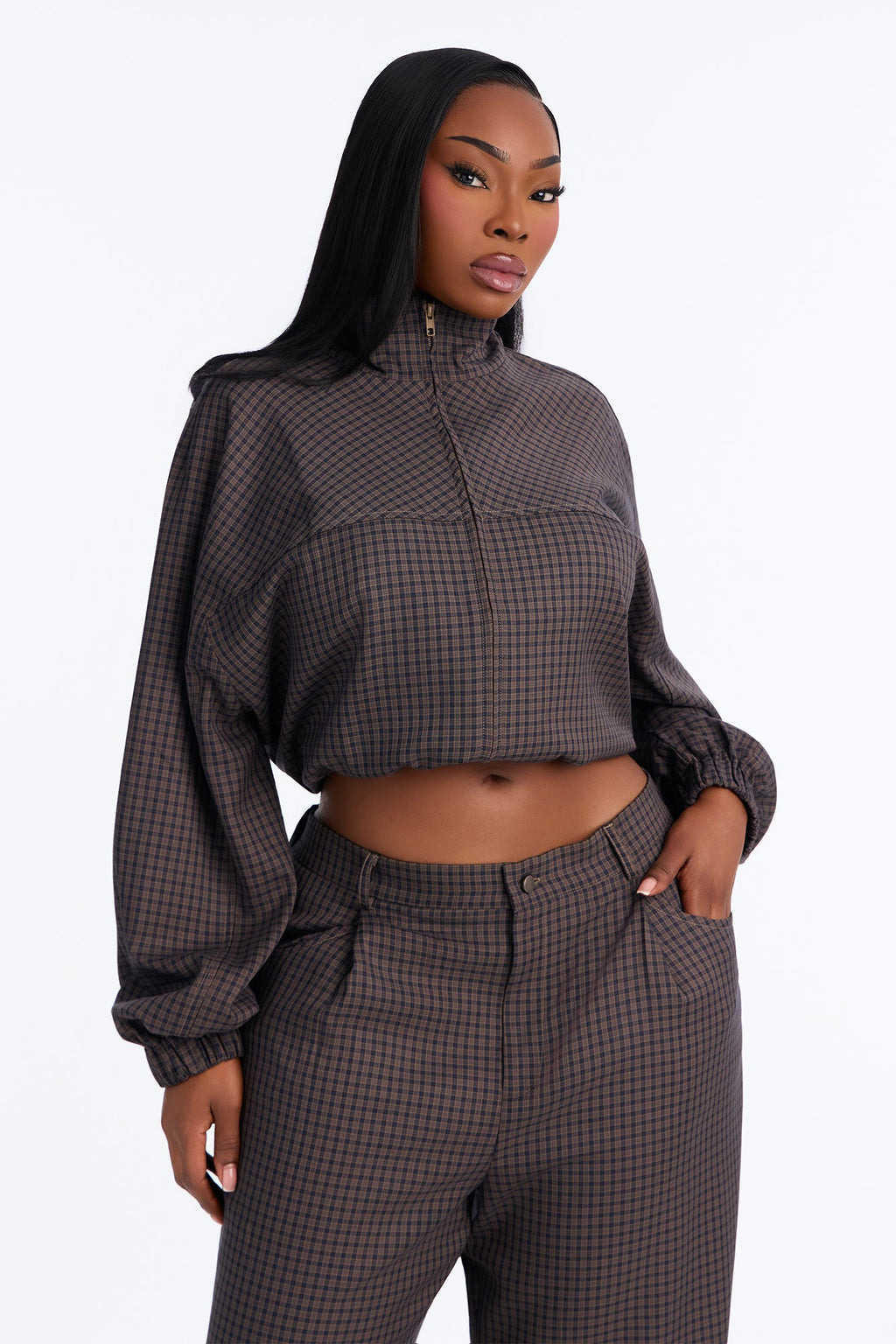 Sutton Plaid Pant Set - Navy/combo