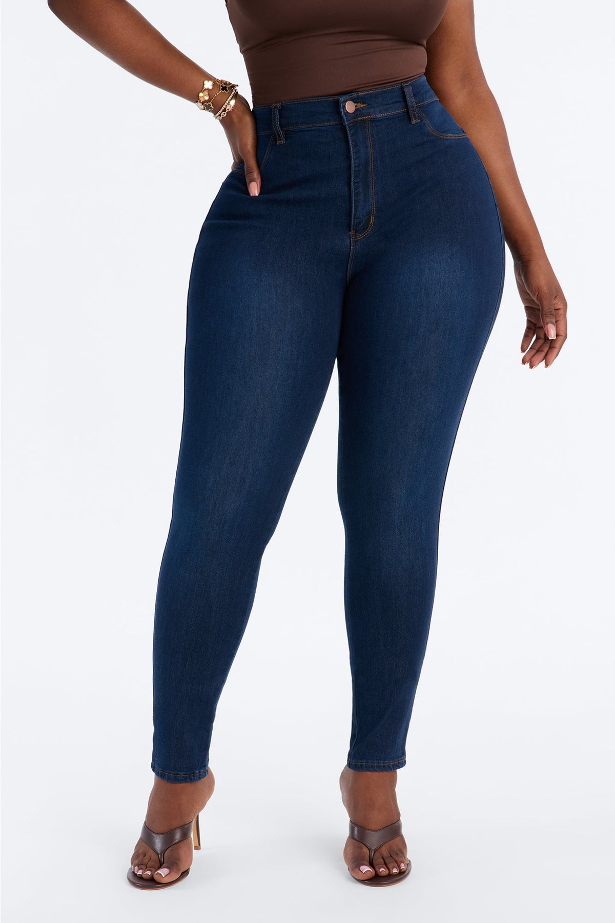 Classic Beauty Booty Lifter Skinny Jeans - Dark Denim