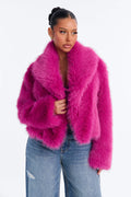 Gigi Faux Fur Coat - Magenta