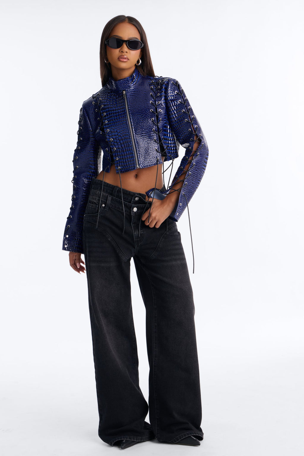 Toronto Double Waistband Straight Leg Jeans - Black Wash