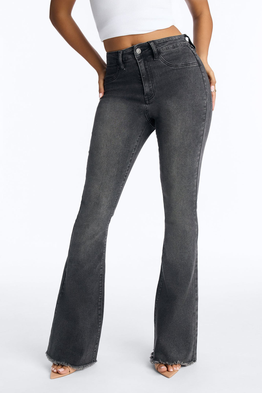 She Ate High Rise Stretch Flare Jeans - Black Wash