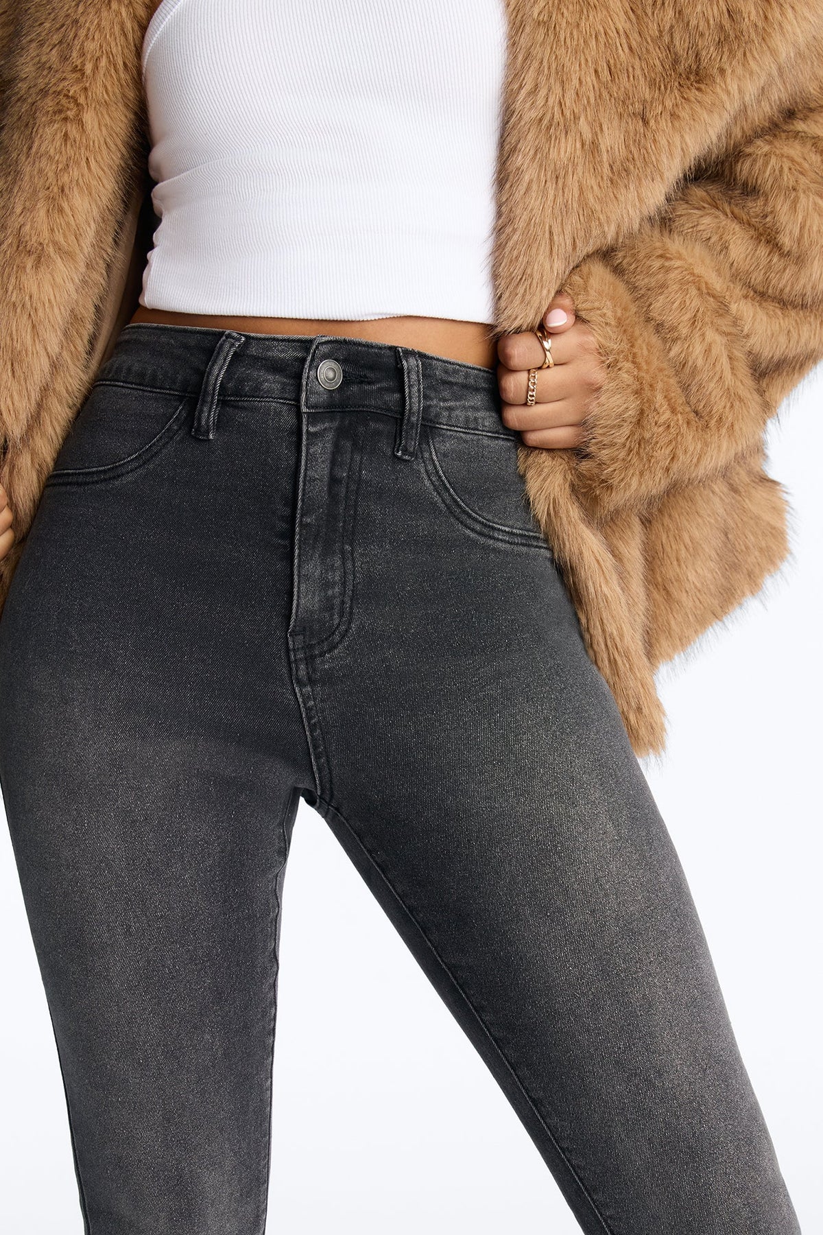 She Ate High Rise Stretch Flare Jeans - Black Wash