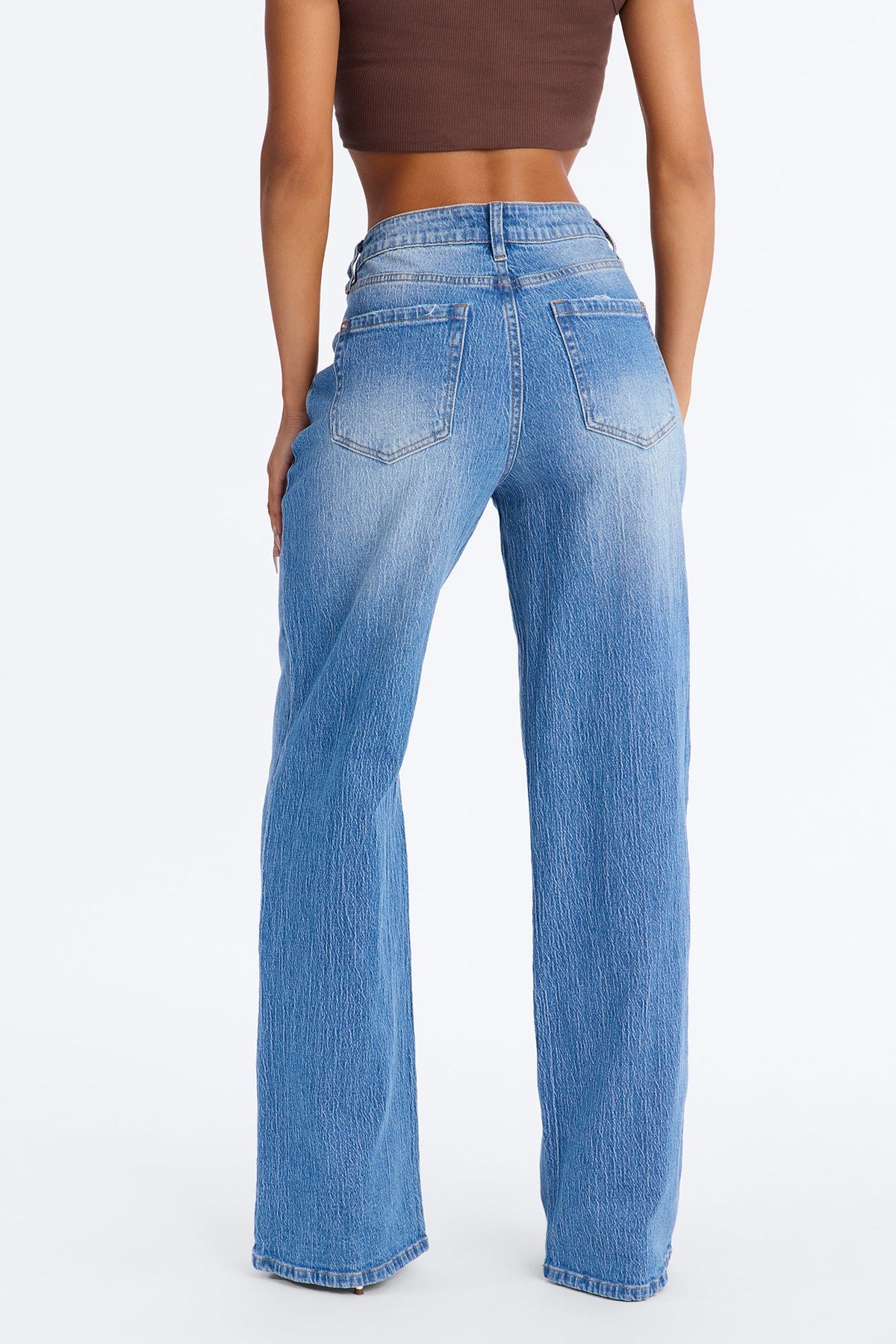 Next Chapter Baggy Wide Leg Jeans - Medium Wash