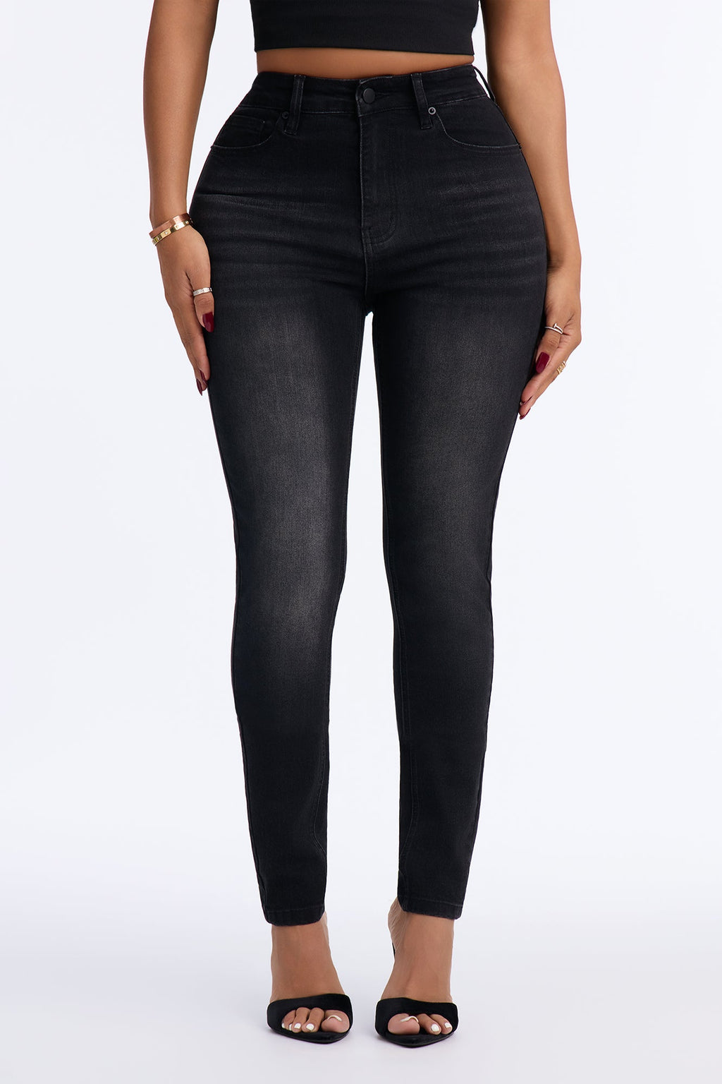 Keep It Tight Shaping Stretch Skinny Jeans - Black Wash