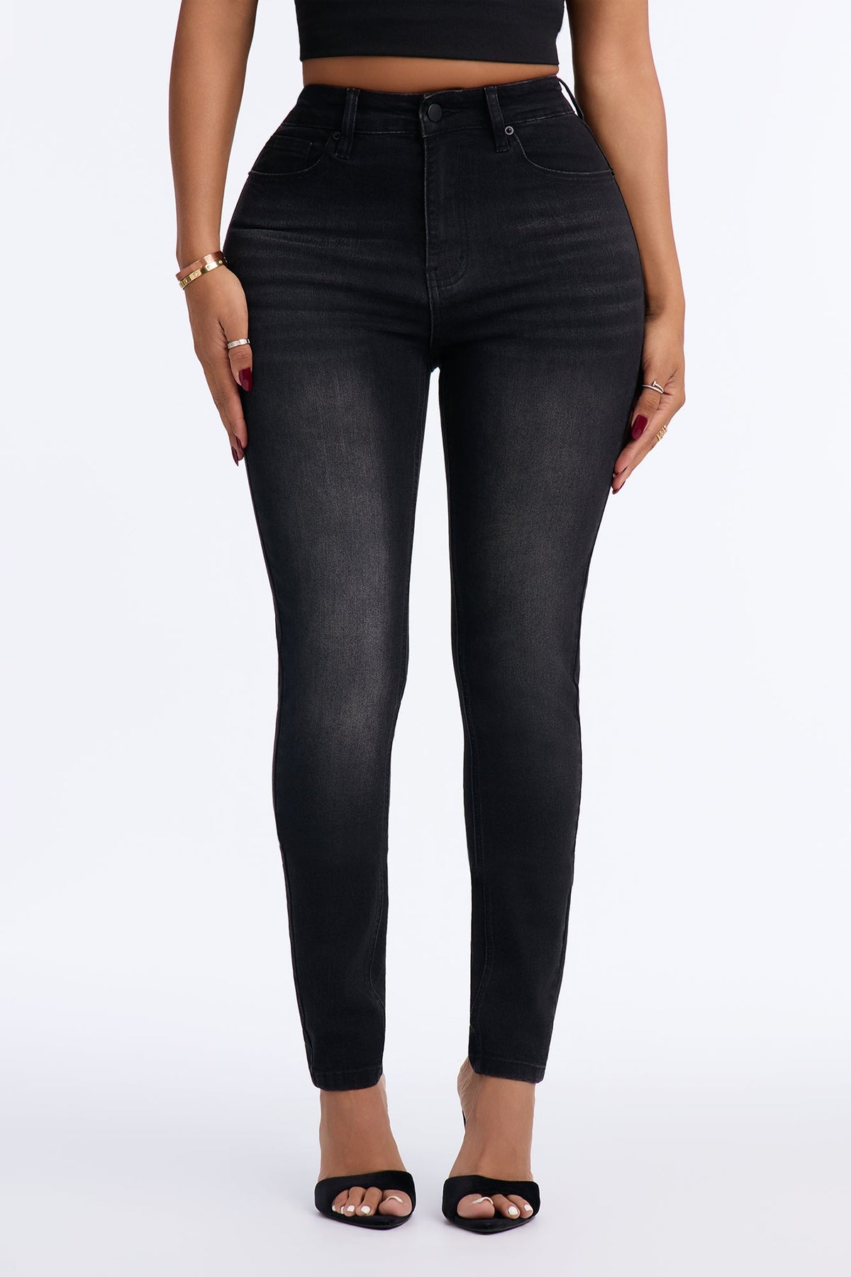 Keep It Tight Shaping Stretch Skinny Jeans - Black Wash