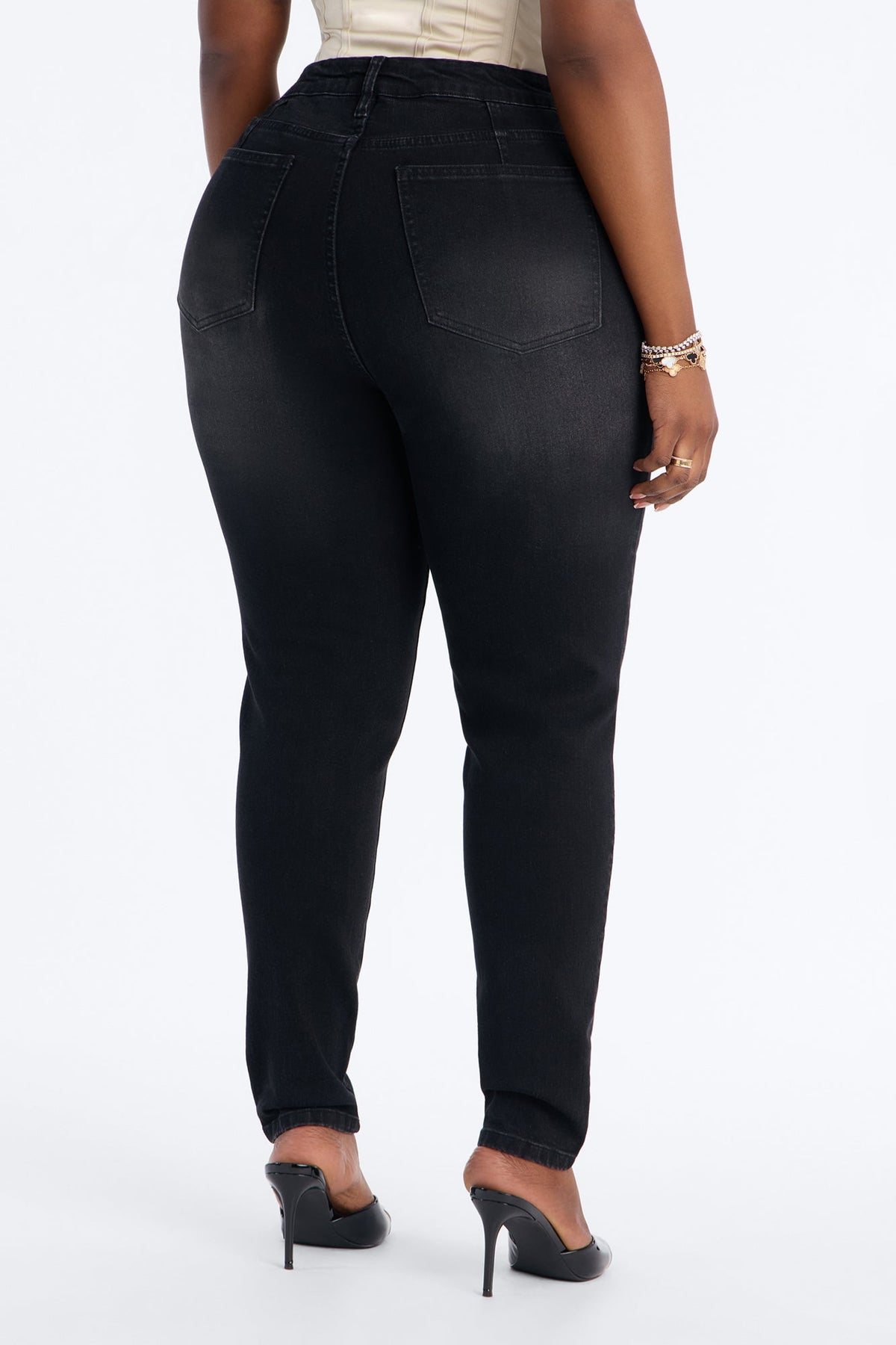 Keep It Tight Shaping Stretch Skinny Jeans - Black Wash