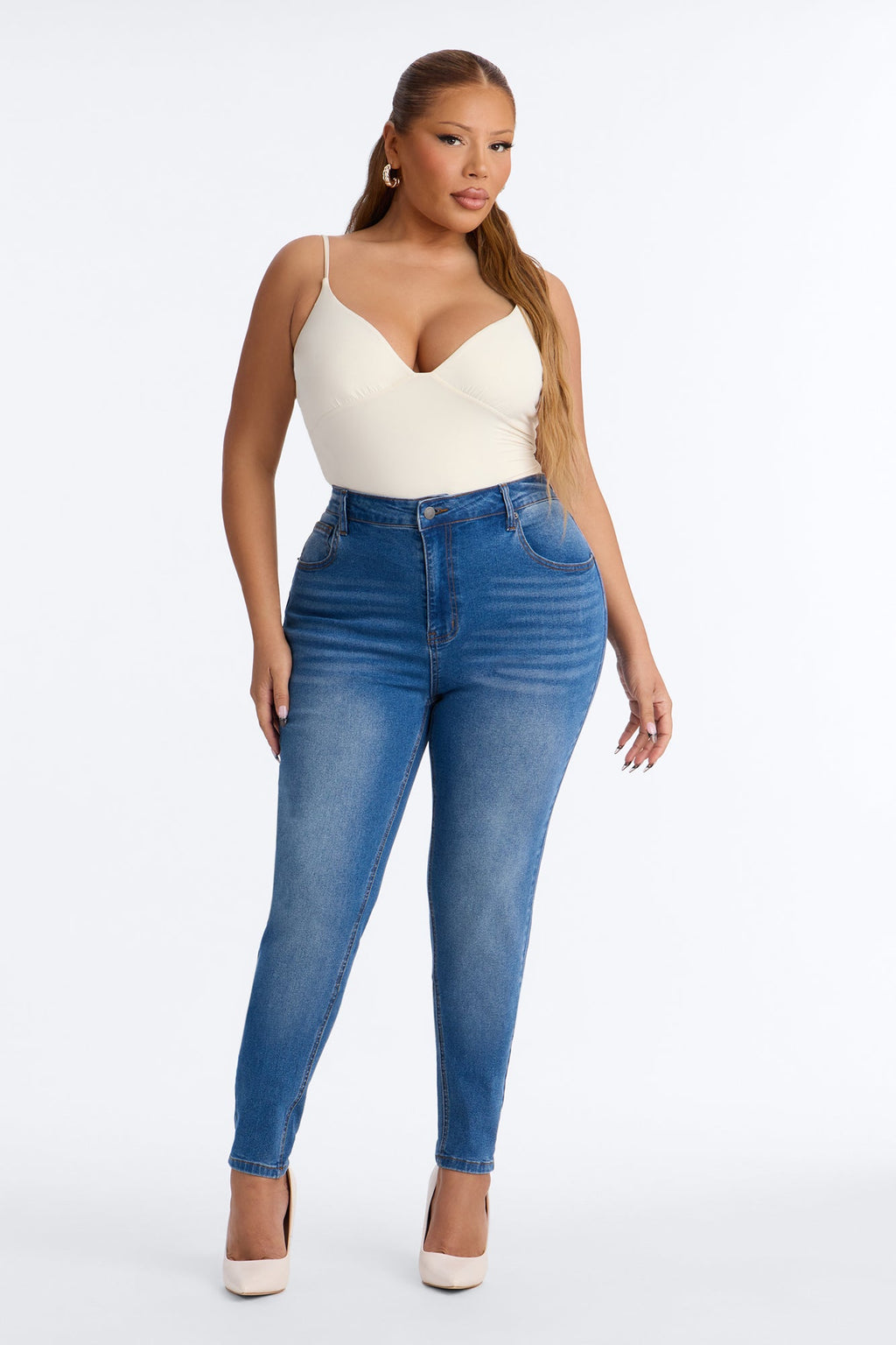 Keep It Tight Shaping Stretch Skinny Jeans - Medium Wash