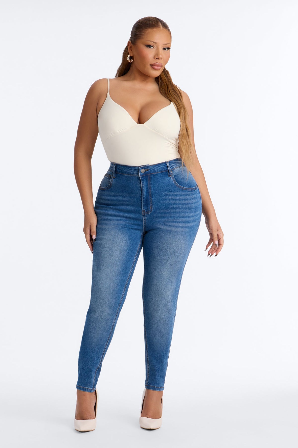 Keep It Tight Shaping Stretch Skinny Jeans - Medium Wash