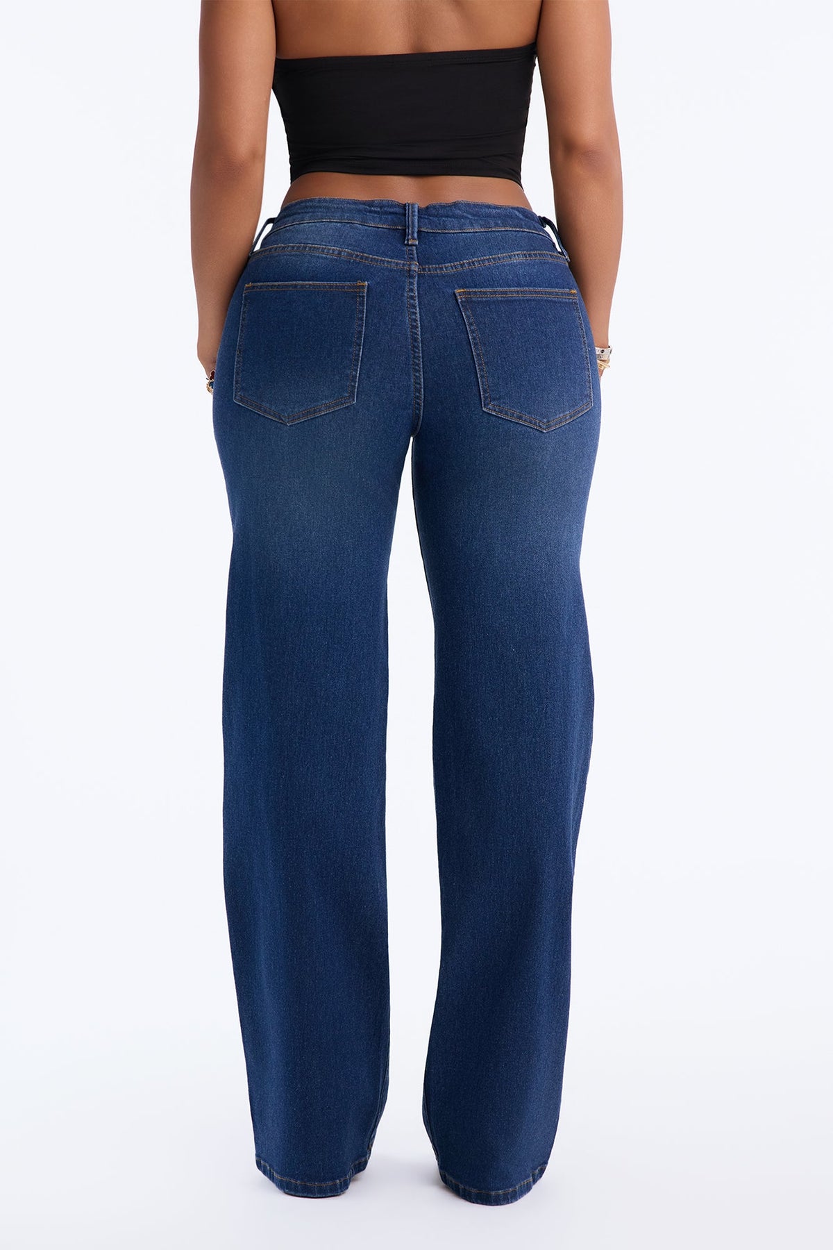 Lola Low Rise Slim Straight Leg Jeans - Dark Wash