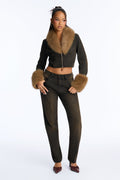 Villa Vibes Stretch Slim Straight Jeans - Dark Brown
