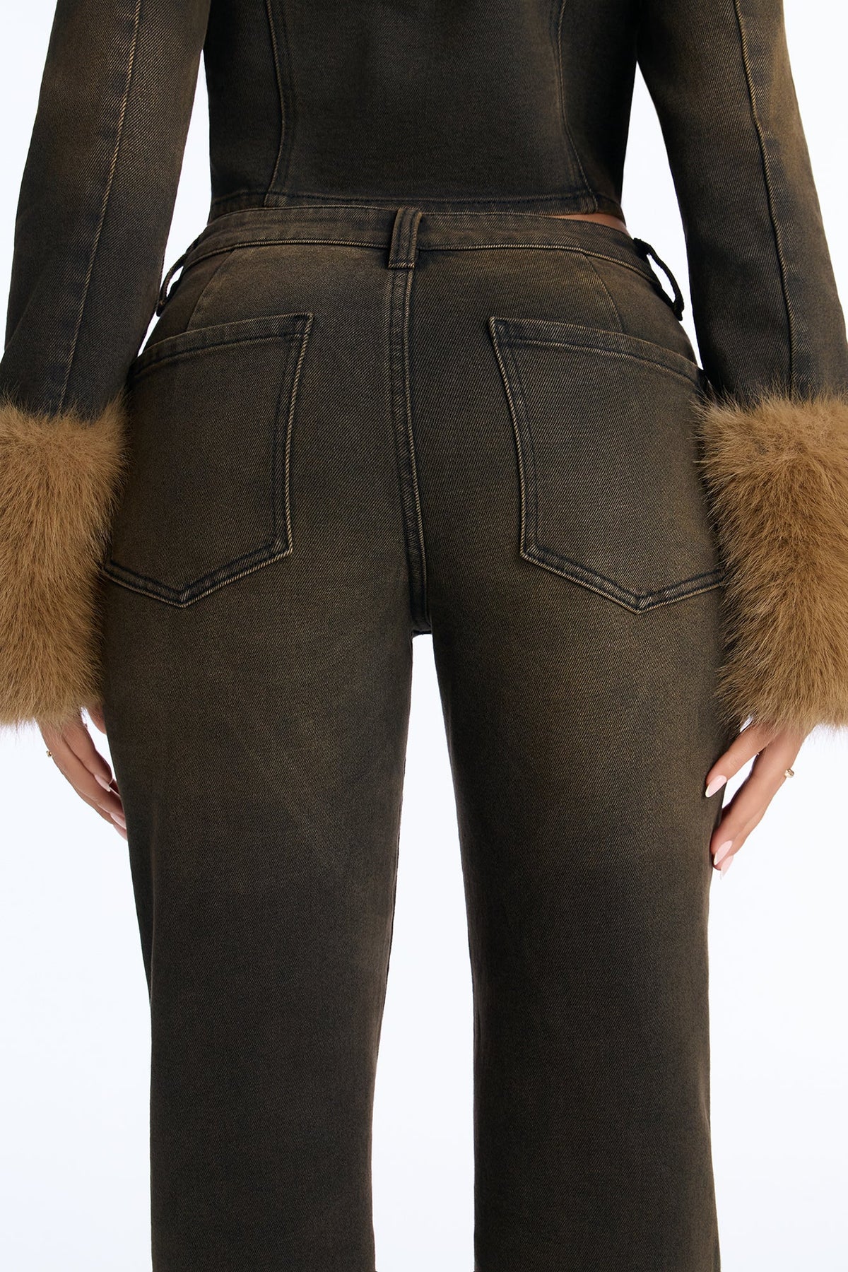 Villa Vibes Stretch Slim Straight Jeans - Dark Brown