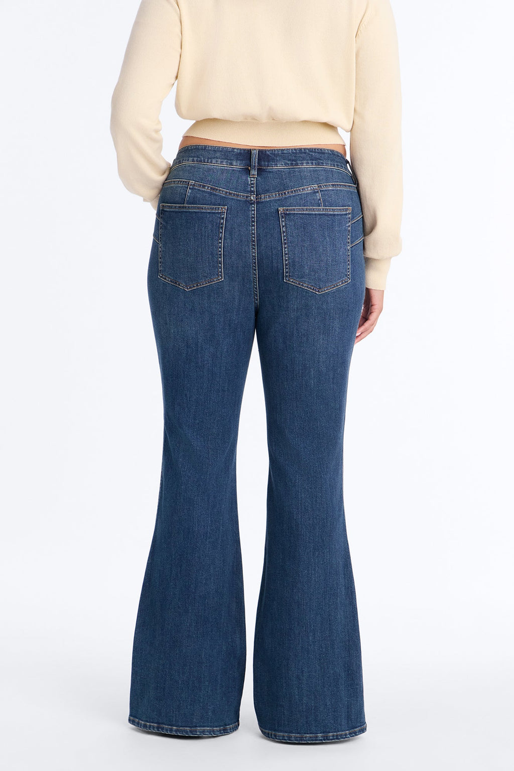Charlotte Curvy Stretch Flare Leg Jeans - Dark Wash