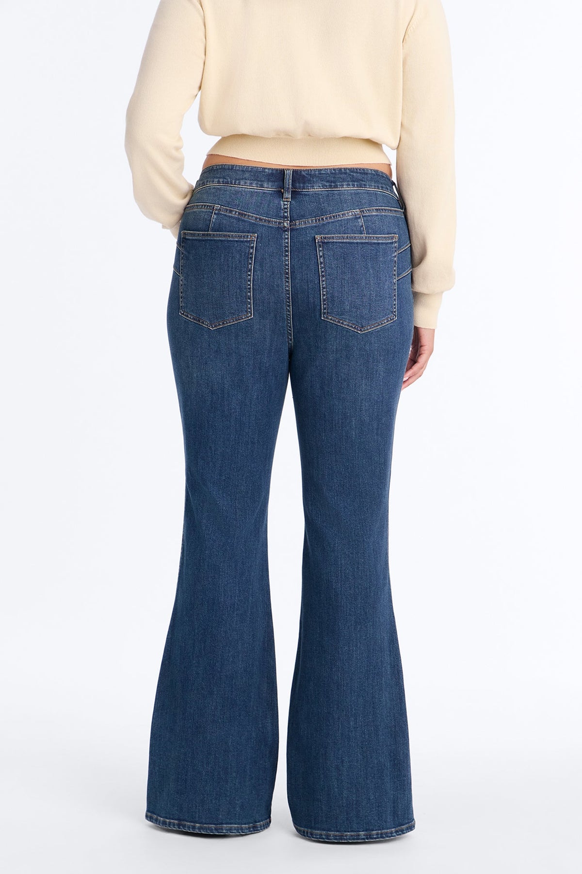 Charlotte Curvy Stretch Flare Leg Jeans - Dark Wash