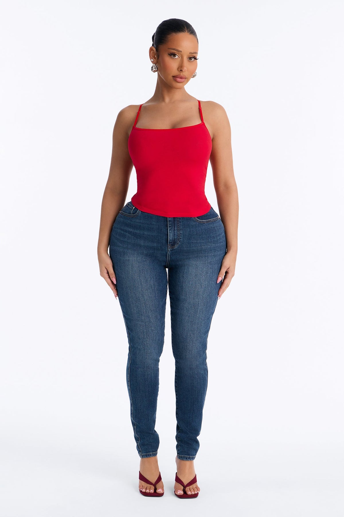 Charlotte Curvy High Rise Skinny Jeans - Dark Wash