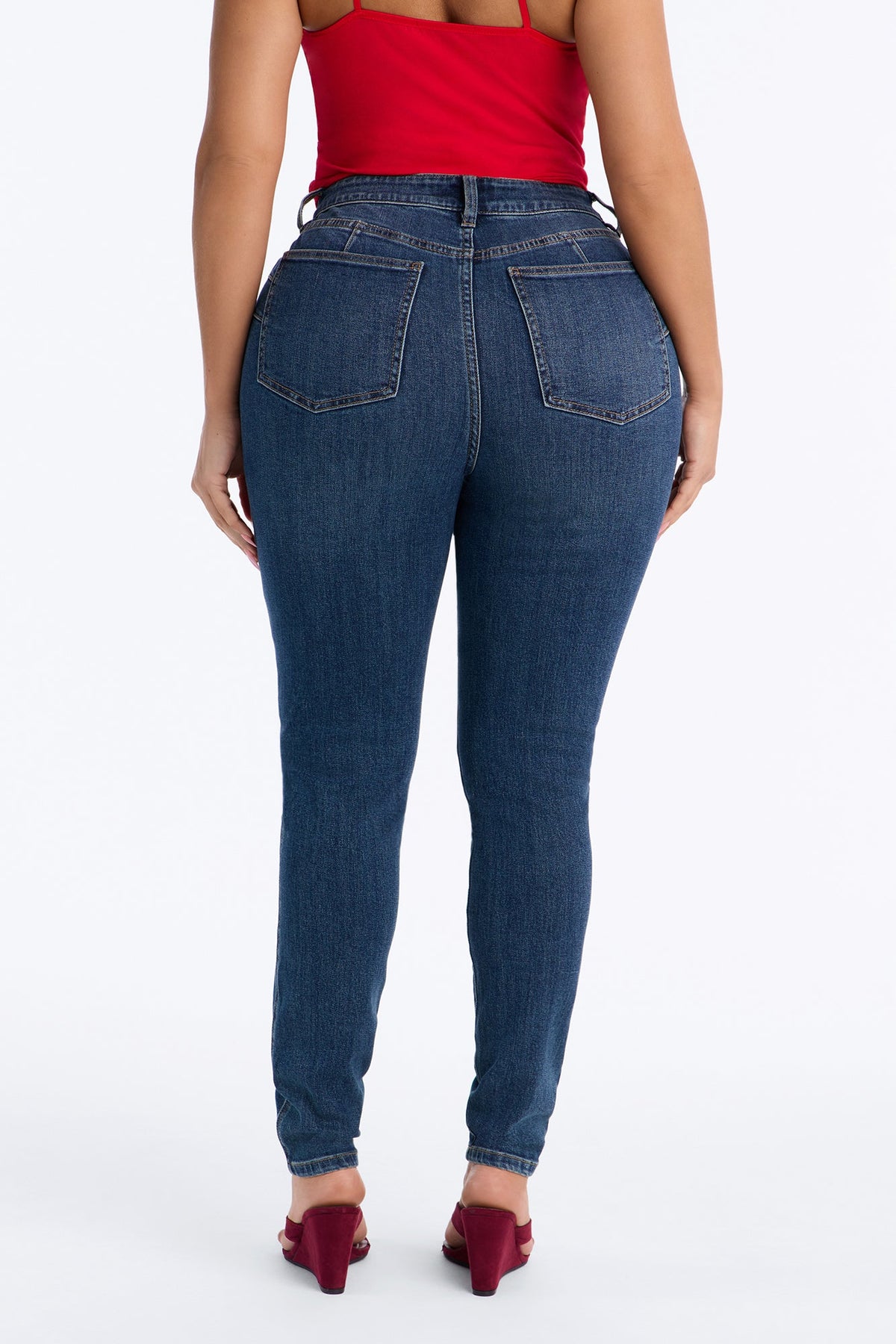 Charlotte Curvy High Rise Skinny Jeans - Dark Wash