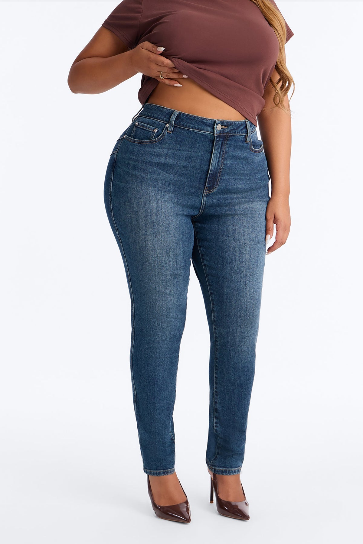 Charlotte Curvy High Rise Skinny Jeans - Dark Wash