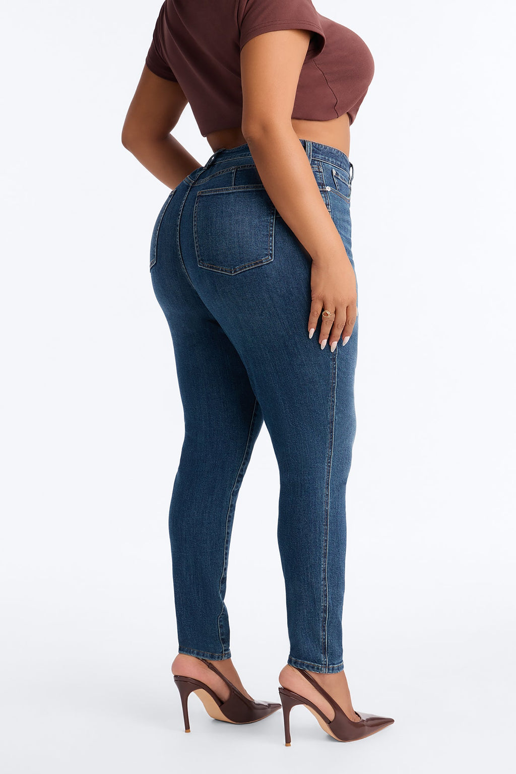 Charlotte Curvy High Rise Skinny Jeans - Dark Wash